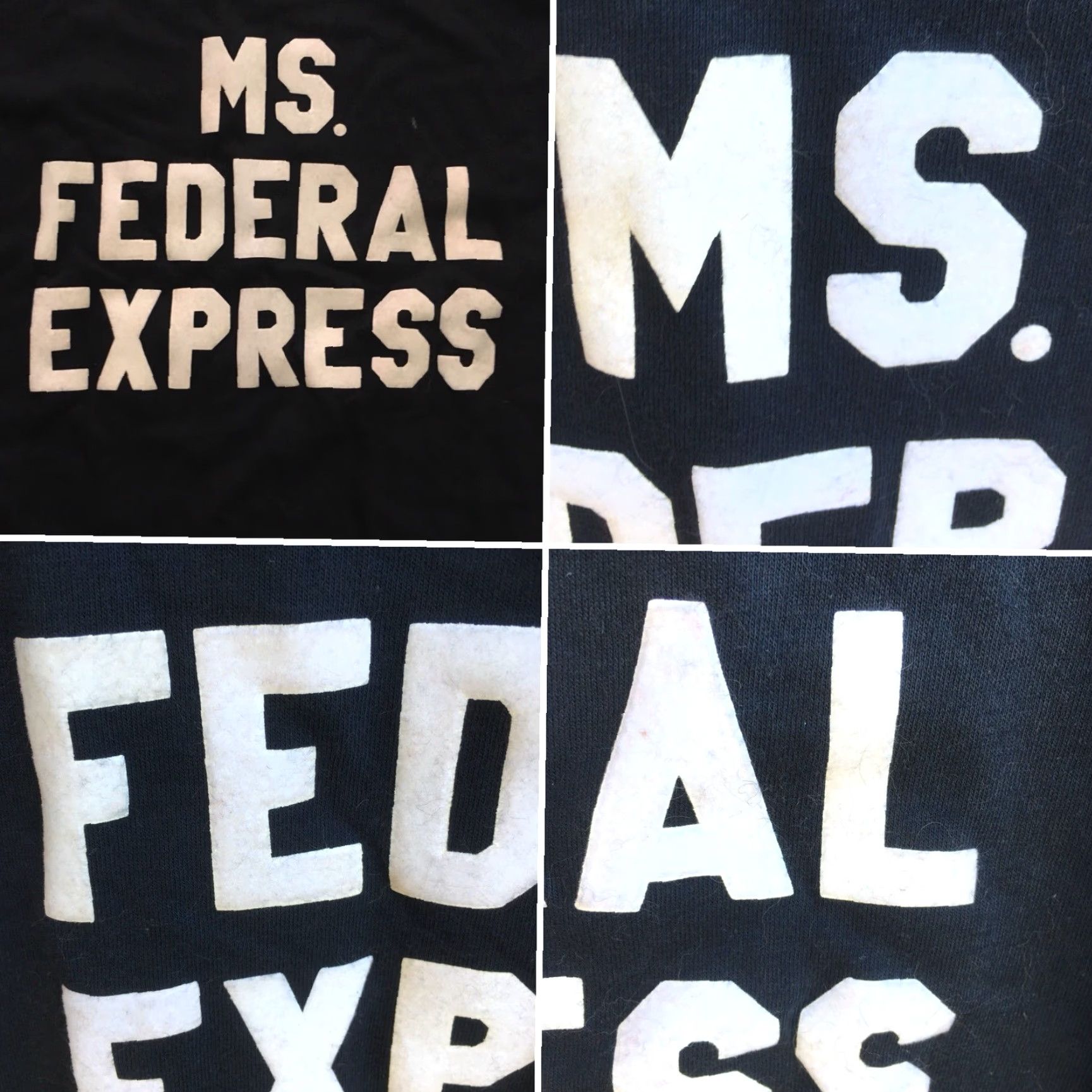 Hanes VINTAGE Hanes T-Shirt USA XL/XXL 50/50 Fed Ex MS. FEDERAL EXPRESS Short Sleeve Men's 1980s Black/Navy Logo Shirt Size US XL / EU 56 / 4 - 6 Thumbnail