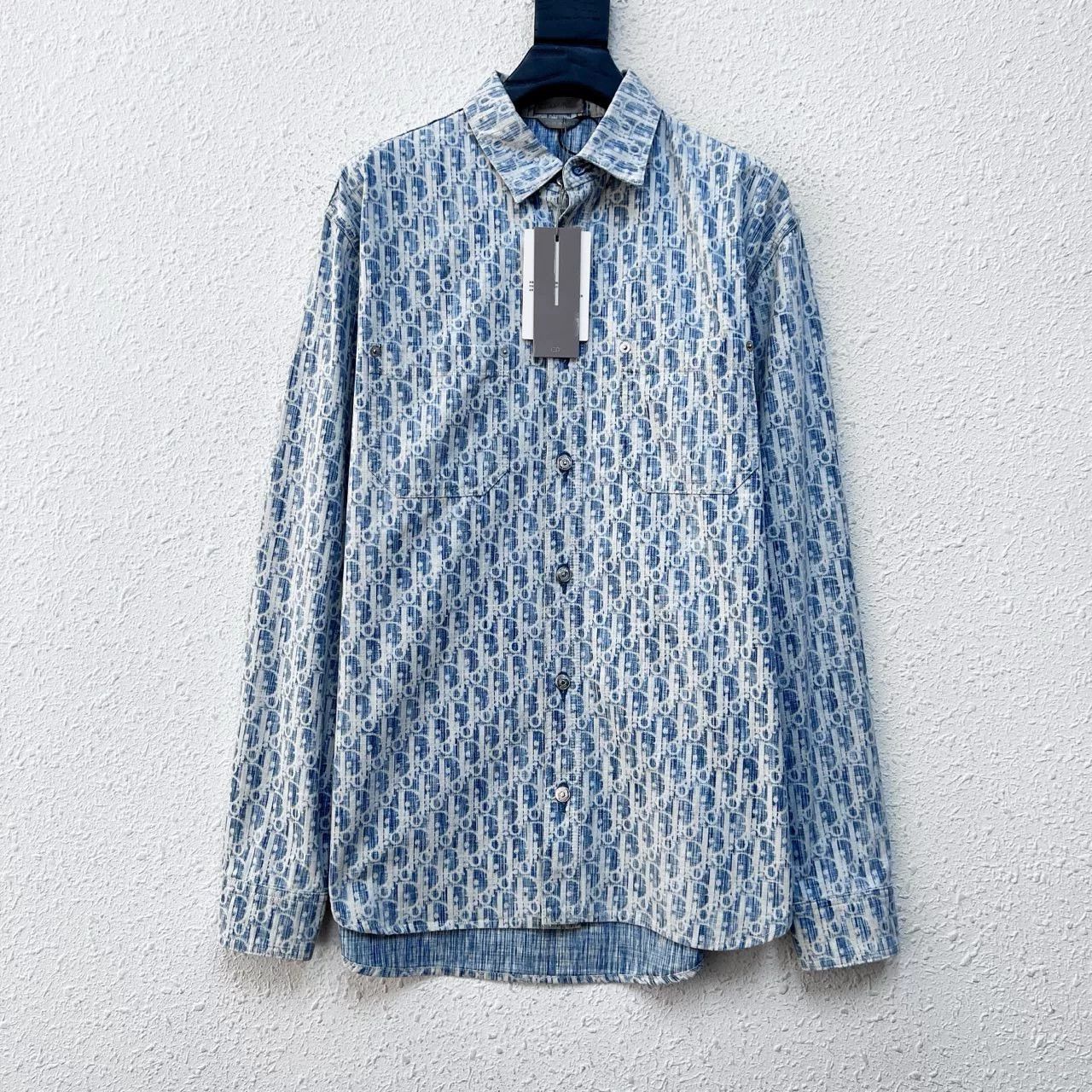 Dior dior blue printed denim button-up shirt Size M / US 6-8 / IT 42-44 - 1 Thumbnail
