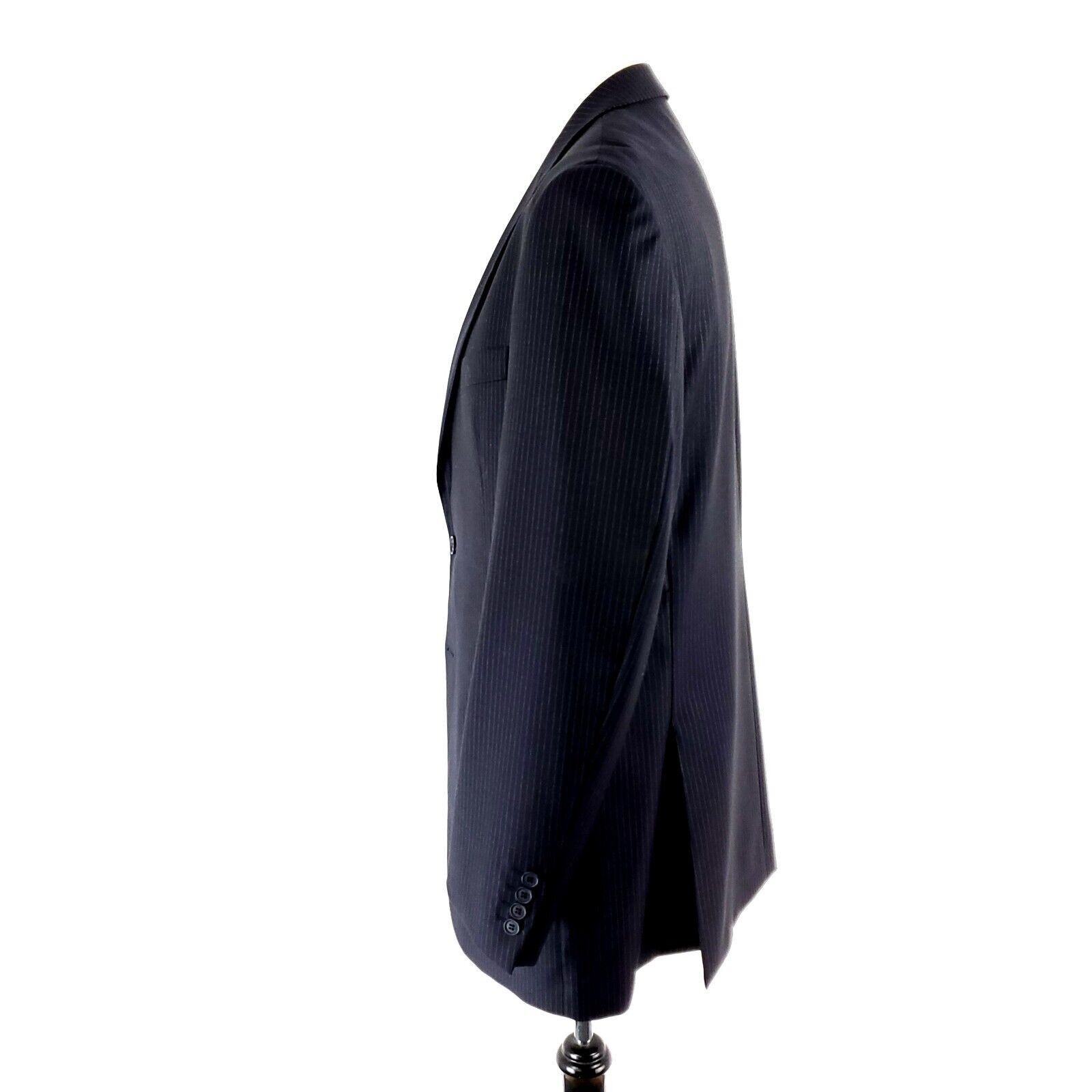 Marks & Spencer Marks Spencer Wool 2 Button 2 Piece Suit 40L Blue Striped 34 Size 40L - 5 Thumbnail