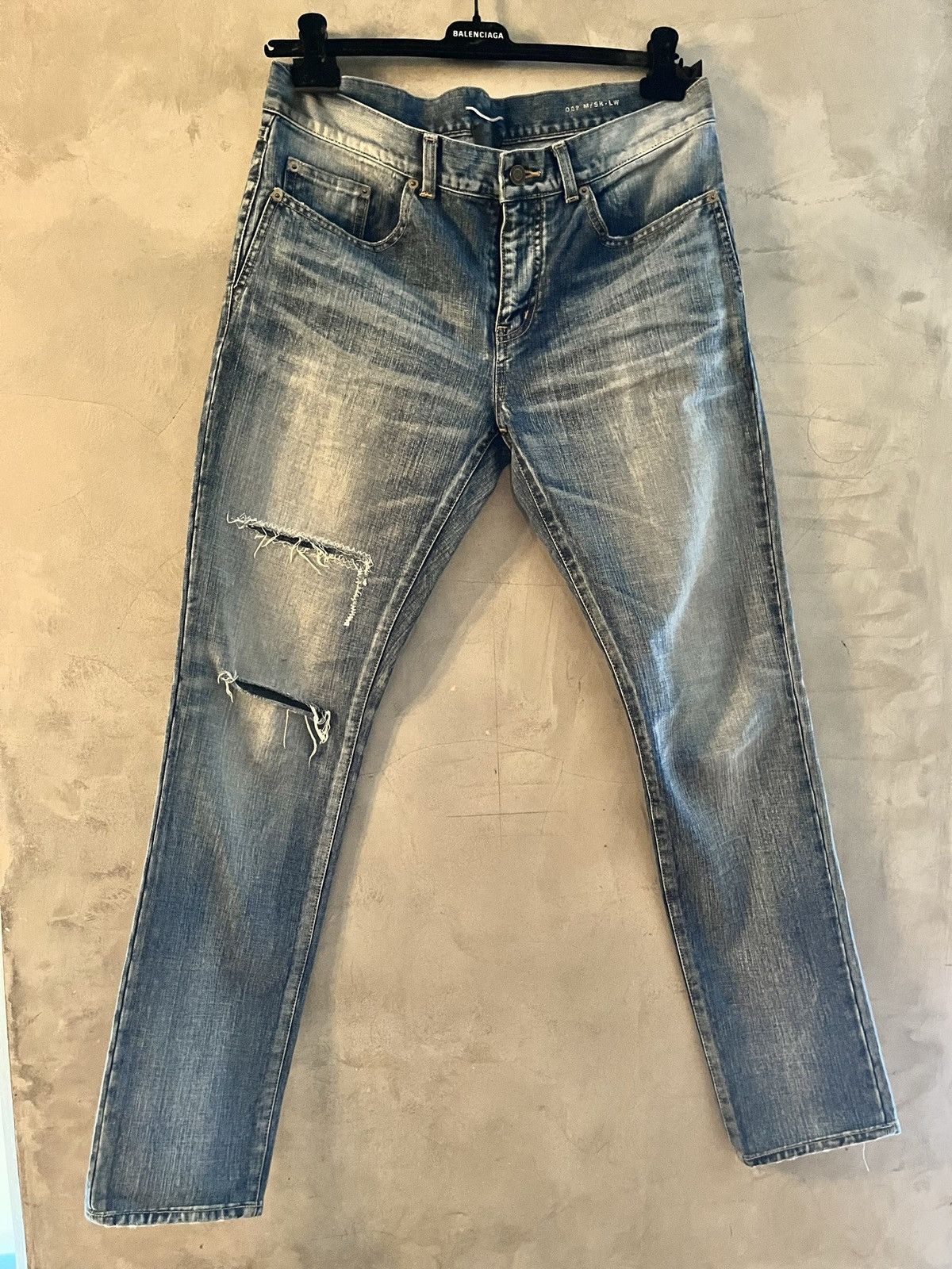 Saint Laurent Paris Blue ripped Hedi Slimane Japanese denim | Grailed