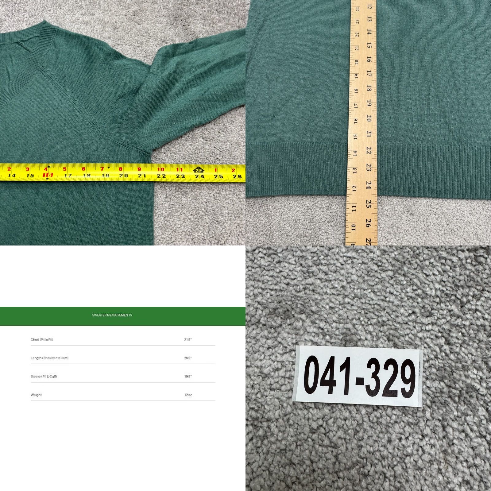 Lucky Brand Lucky Brand V-Neck Pullover Sweater Mens Small Forest Green Raglan Sleeve Knit Size US S / EU 44-46 / 1 - 9 Thumbnail