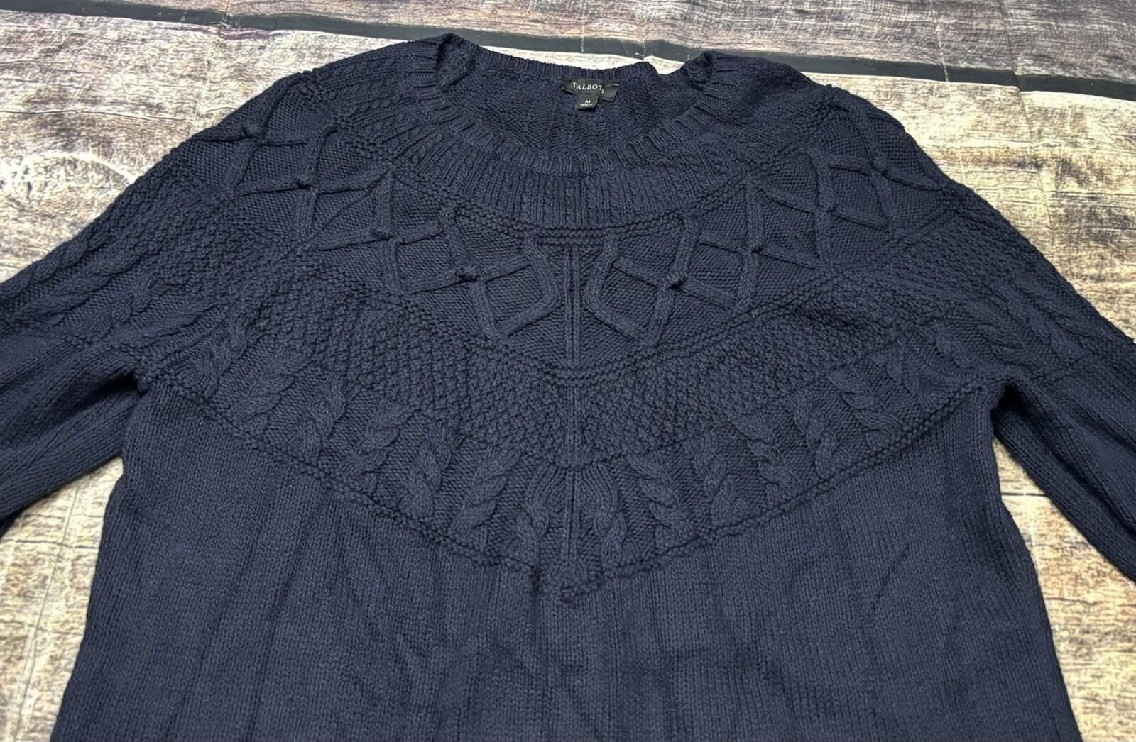 Other Talbots Sweater Womens M Cotton Silk Bobble Stitch Cable Size M / US 6-8 / IT 42-44 - 4 Thumbnail