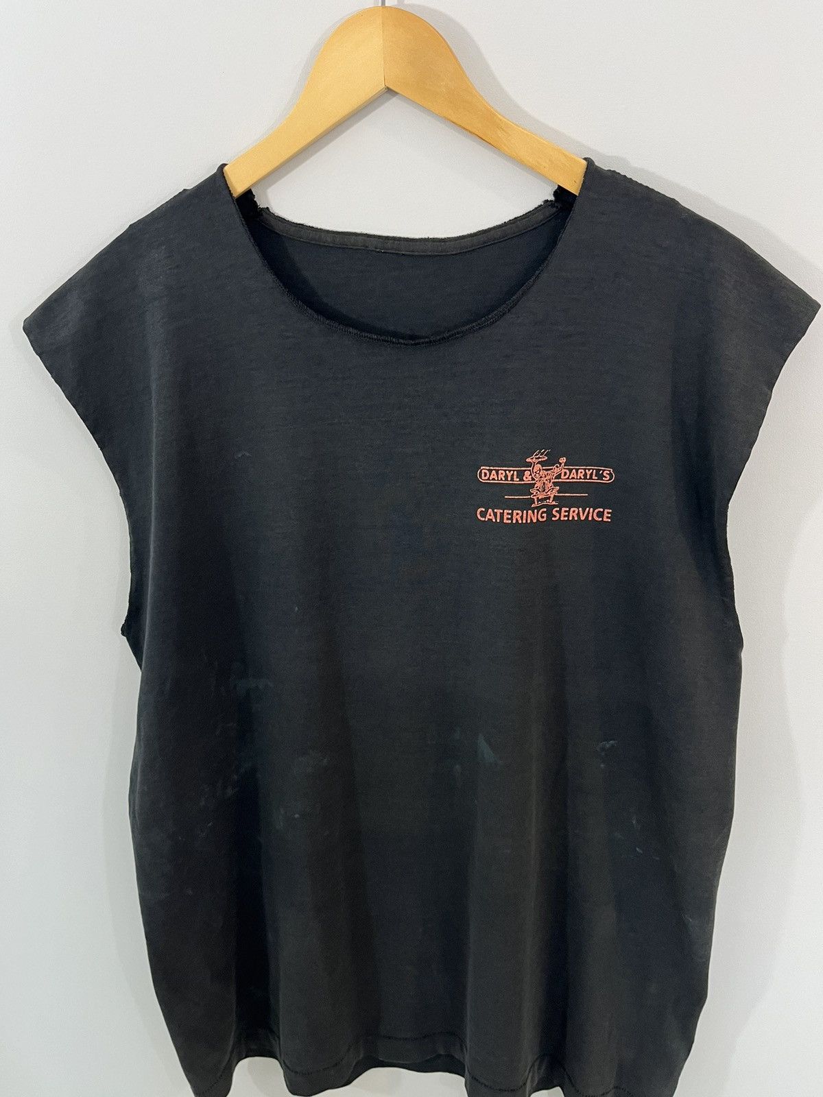 Vintage Single Stitch Thrashed 80s Cut Off Pizza Shirt Size US L / EU 52-54 / 3 - 3 Thumbnail
