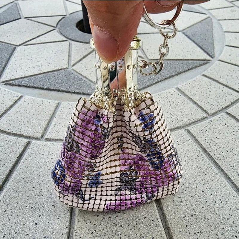 Designer Whiting & Davis Mesh Chainmail Floral Art Deco Coin Purse Size ONE SIZE - 3 Thumbnail