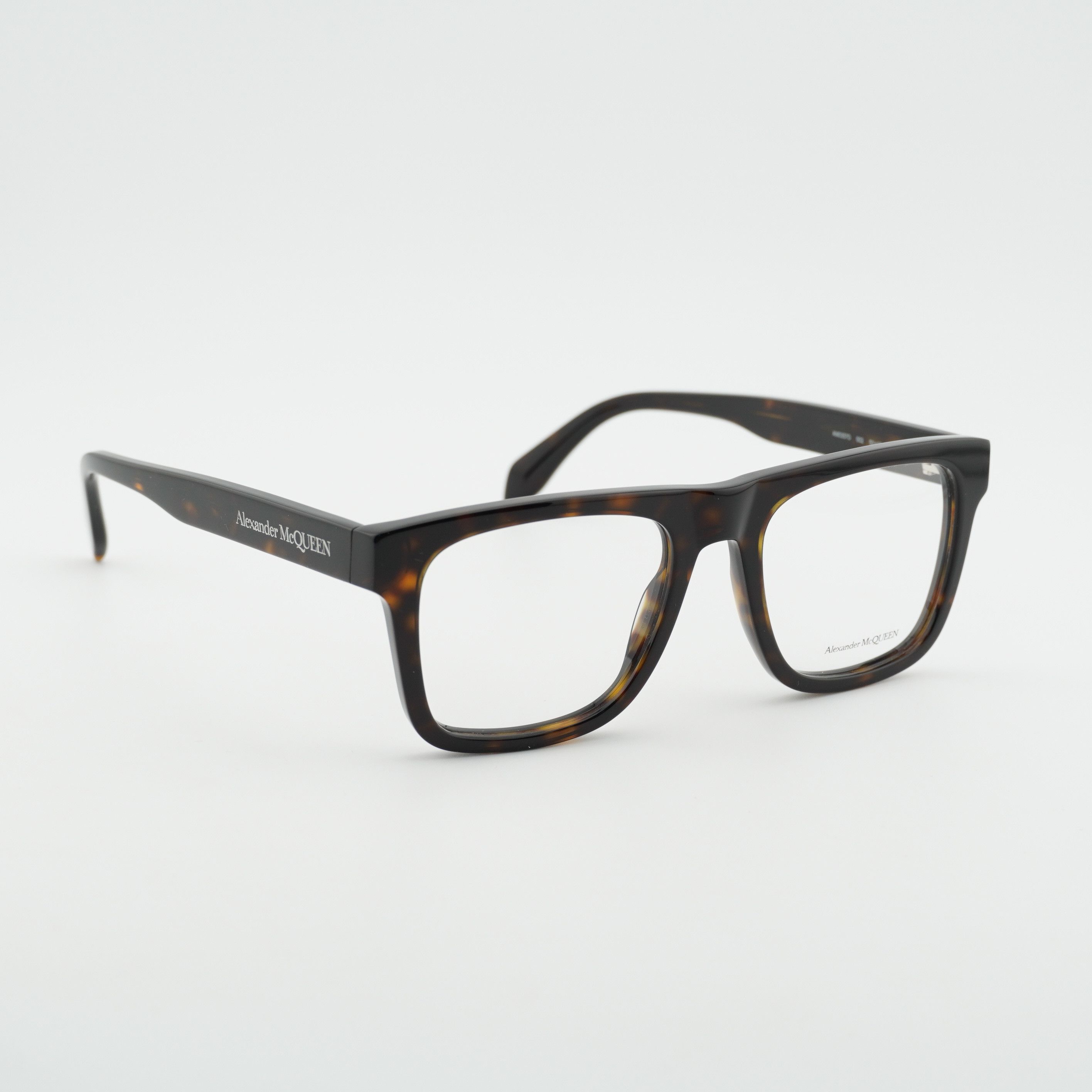 Alexander McQueen Alexander McQueen AM0357O 002 Eyeglasses Havana 52mm Square Size ONE SIZE - 1 Thumbnail
