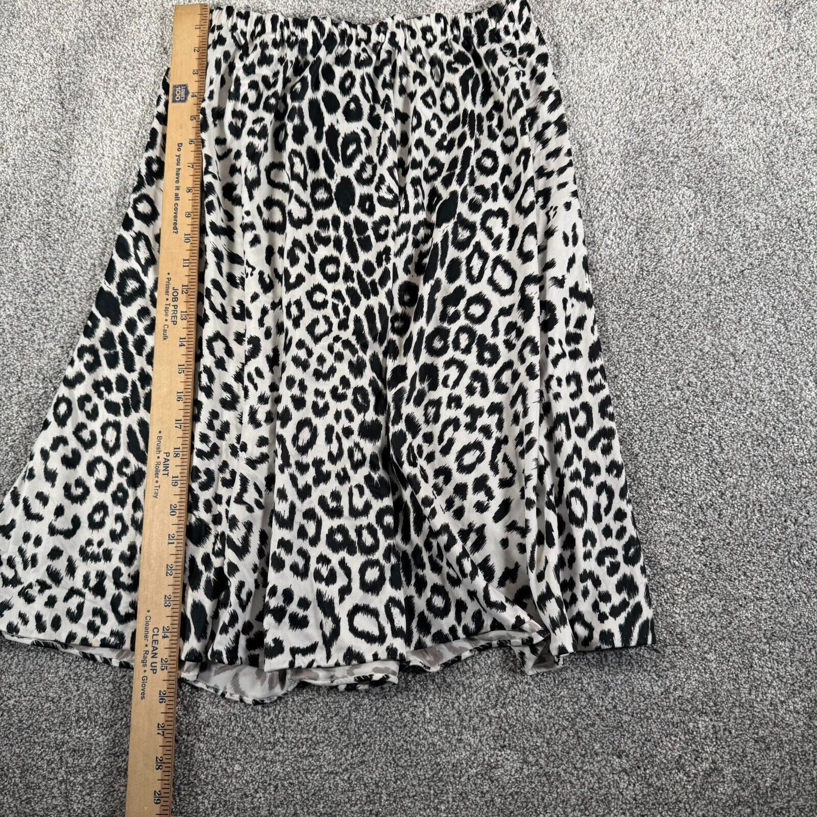 Other Vintage Skirt Size 16 Petite Skater Flowy Leopard Print 90s Size 38" / US 16 / IT 52 - 2 Thumbnail