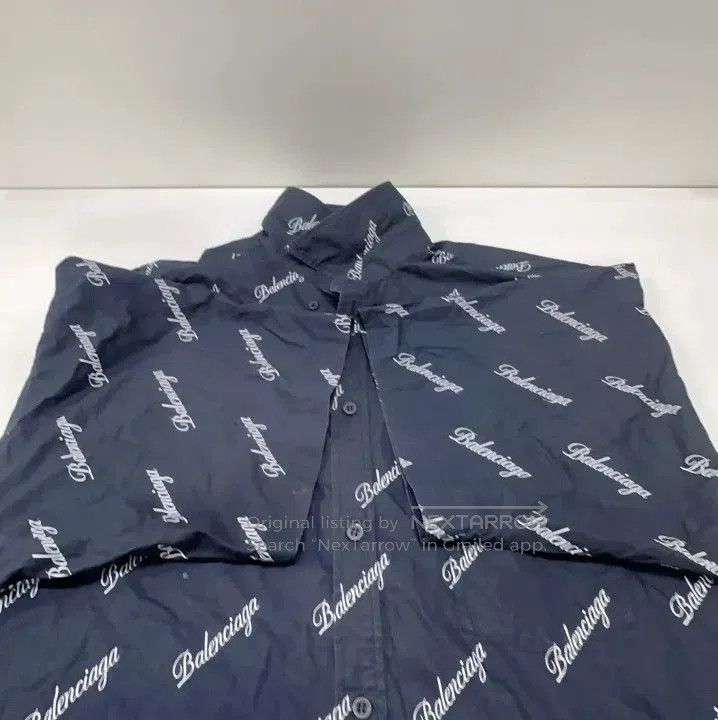 Balenciaga Balenciaga Black Logo Printed Short Sleeve Shirt. Size US M / EU 48-50 / 2 - 2 Thumbnail