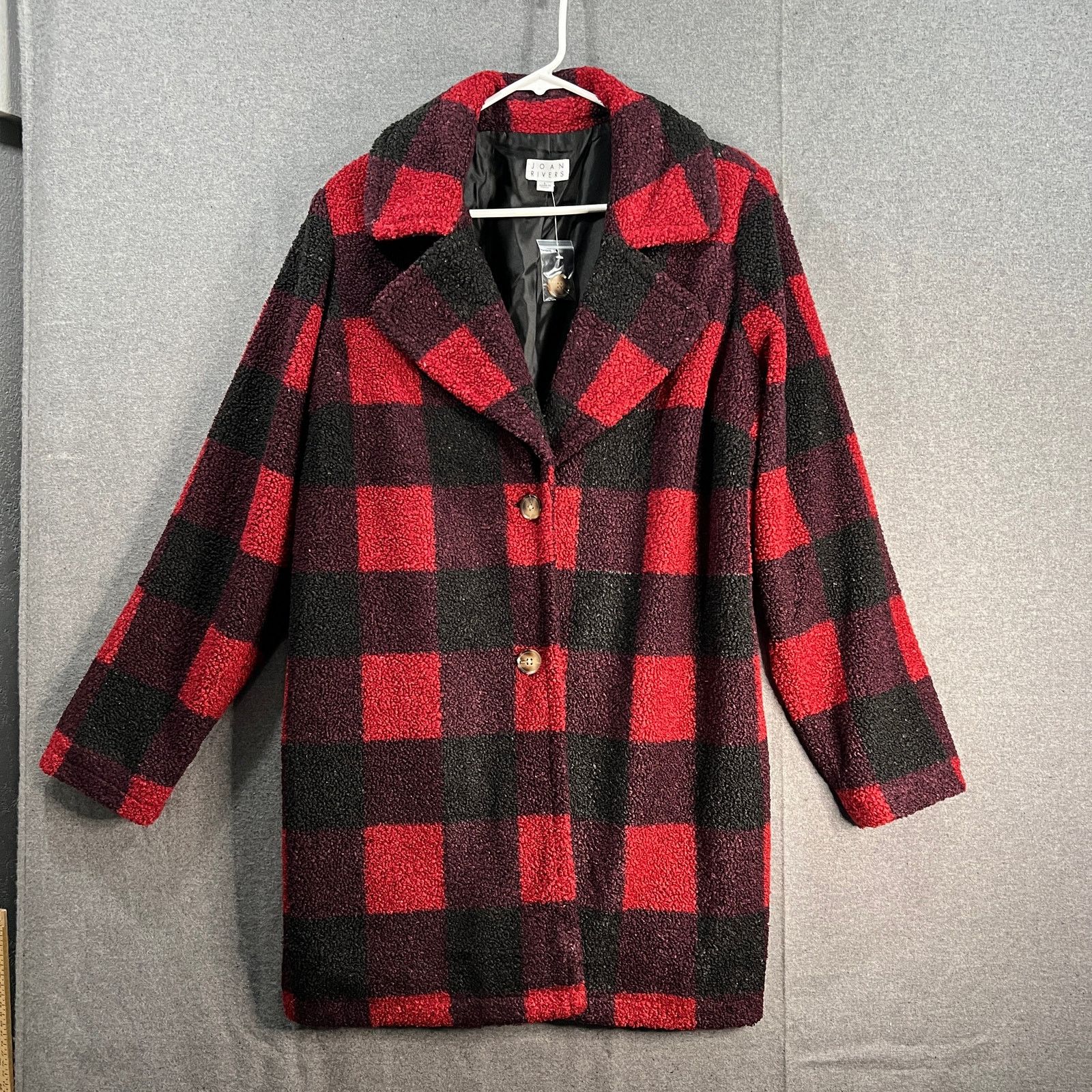Other Joan Rivers Regular Plaid Sherpa Teddy Coat Size Large Size L / US 10 / IT 46 - 1 Thumbnail