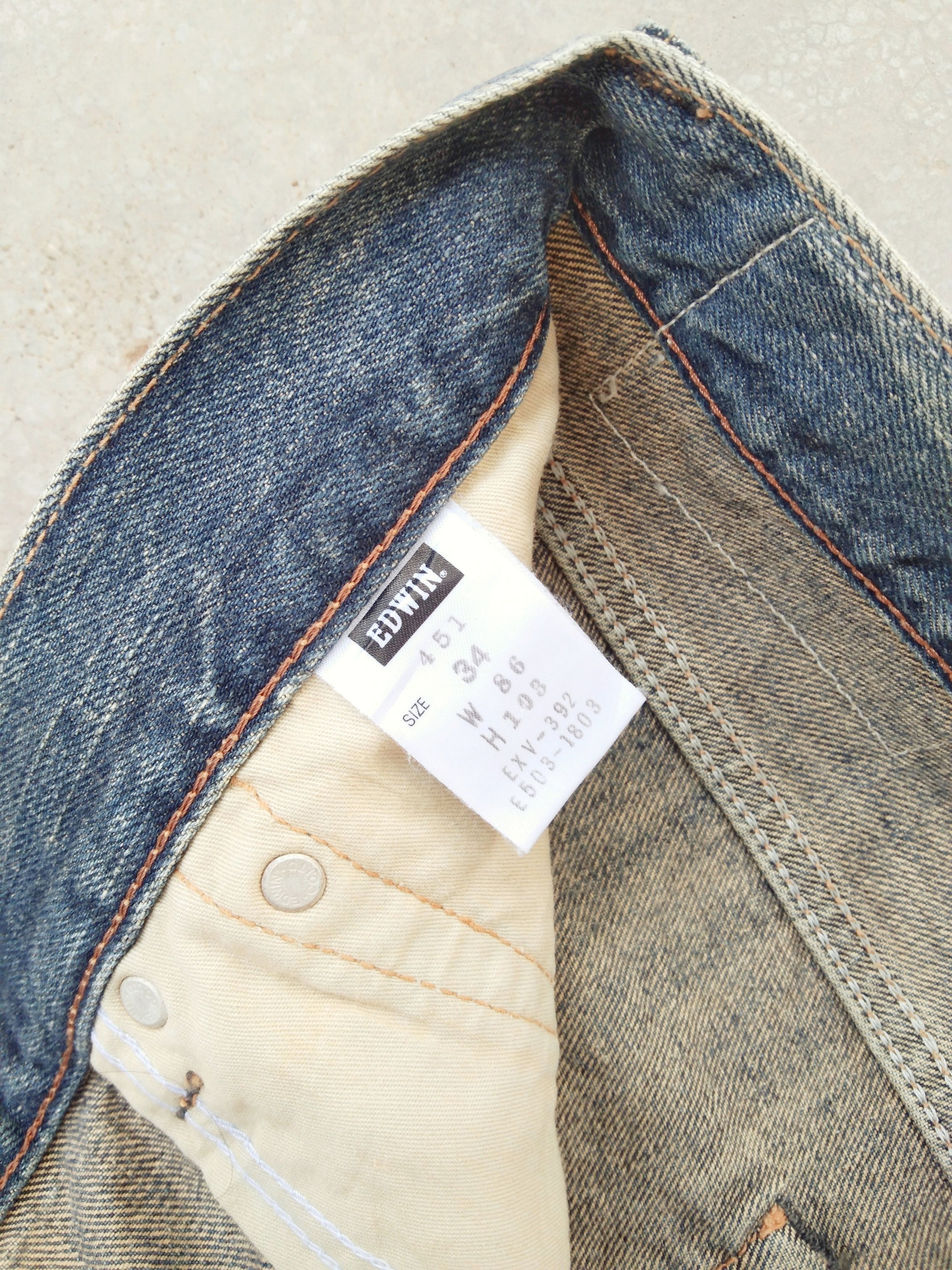 Japanese Brand Vintage Distressed Edwin Rusty Wash Straight Leg Jeans Size US 34 / EU 50 - 6 Thumbnail