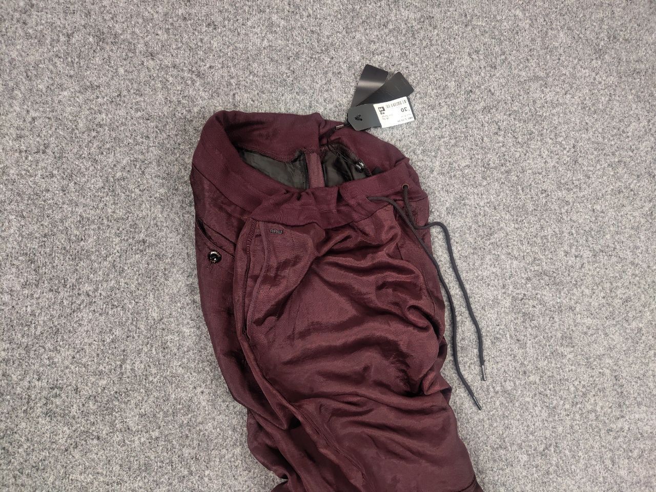 G-Star G Star Raw Bronson 3D Pull on Low Tapered Burgundy Pants Size 34" / US 12 / IT 48 - 4 Thumbnail