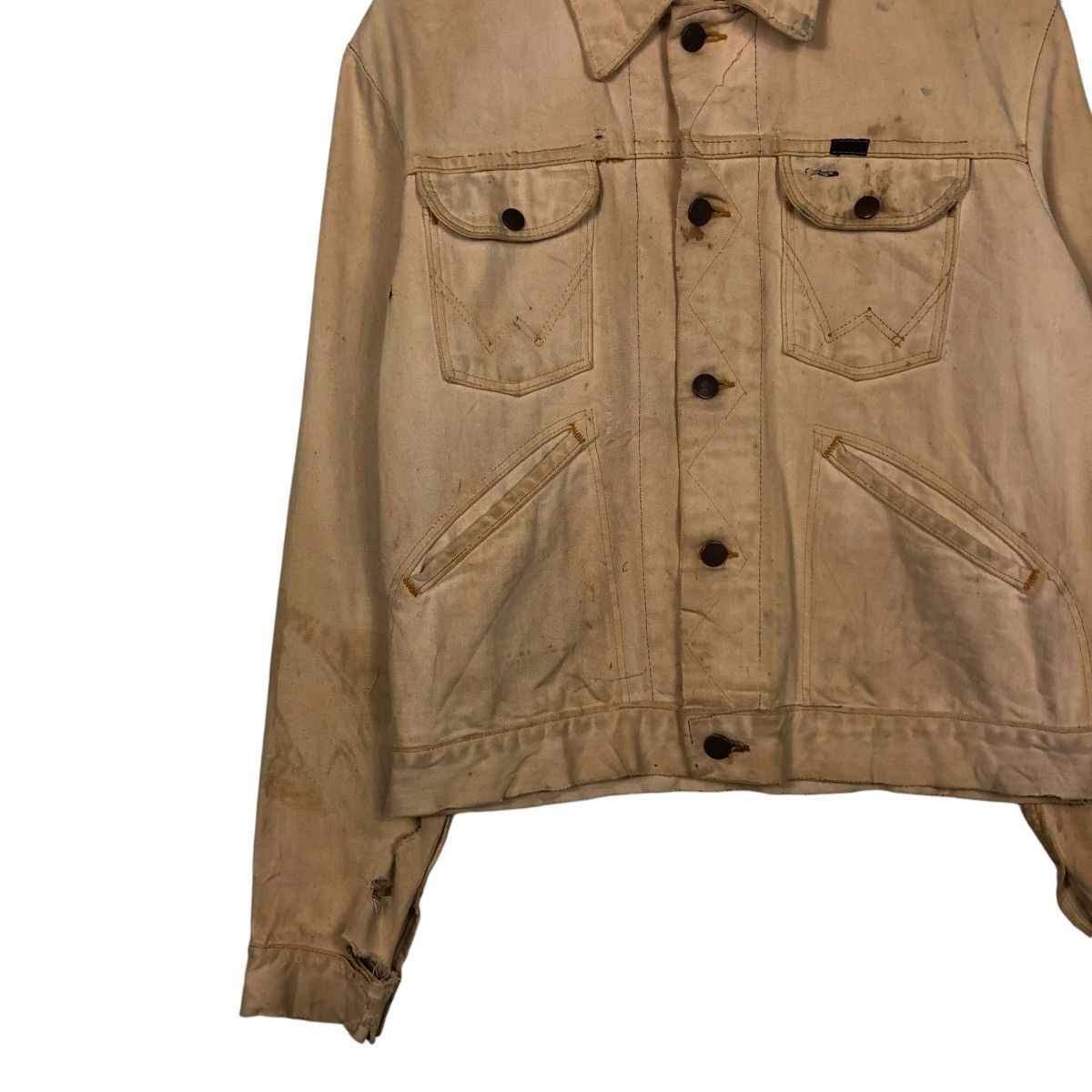Vintage 🔥VINTAGE CROPPED DENIM BIKER JACKET UNION MADE DISTRESSED Size US M / EU 48-50 / 2 - 5 Thumbnail