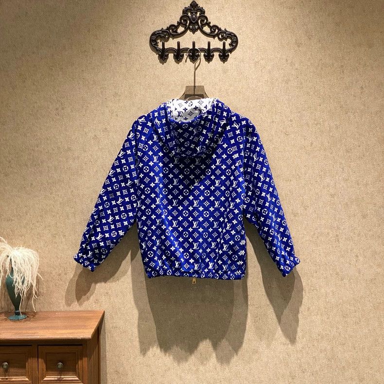 Louis Vuitton Louis Vuitton Navy print and floral print hooded jacket Size XXS / US 00 / IT 34 - 2 Thumbnail