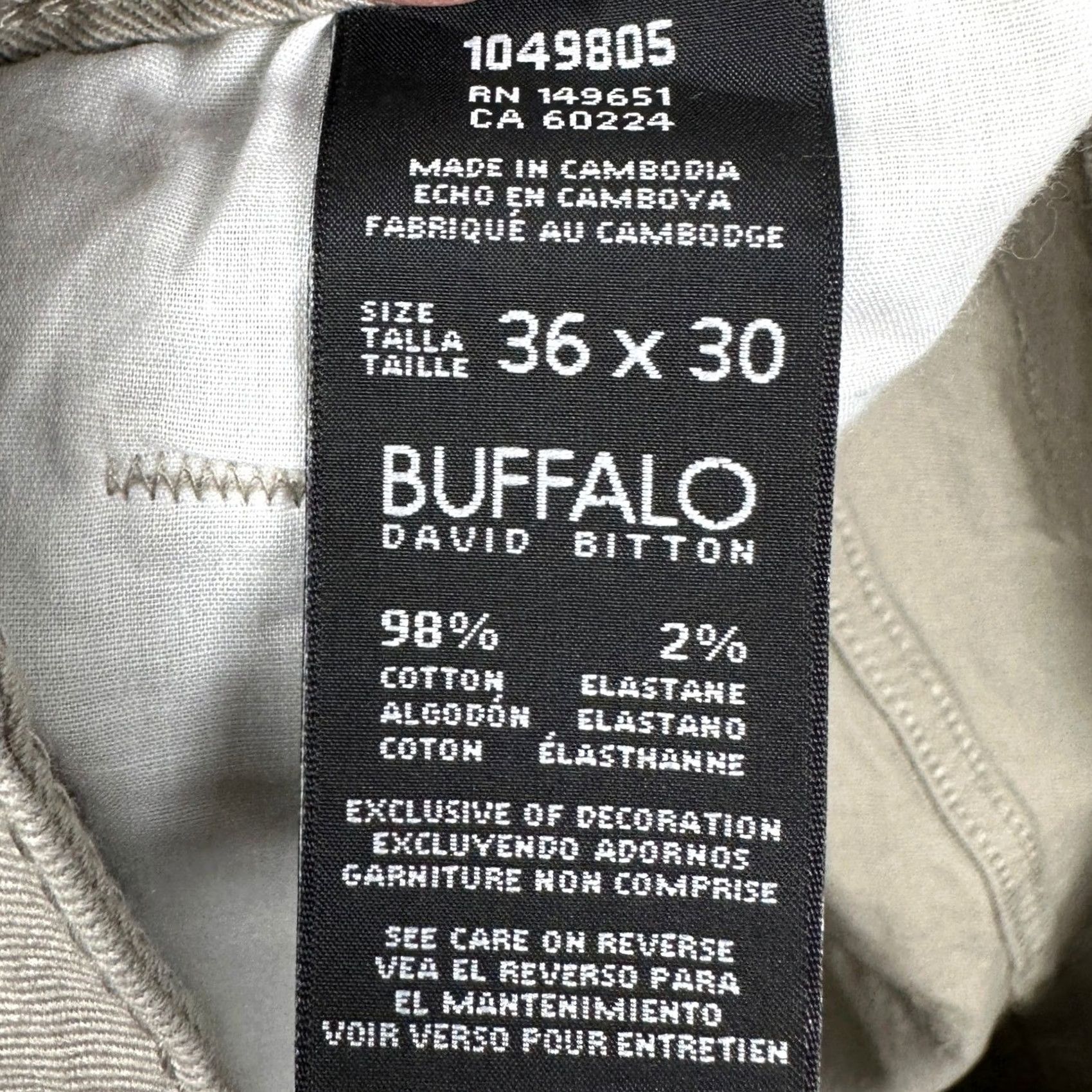 Buffalo David Bitton Buffalo David Bitton Sam-X Pants Mens 36x30 Tan Slim Straight Chino 5-Pocket Stretch Casual Business Workwear Women? Mens Size US 36 / EU 52 - 4 Thumbnail