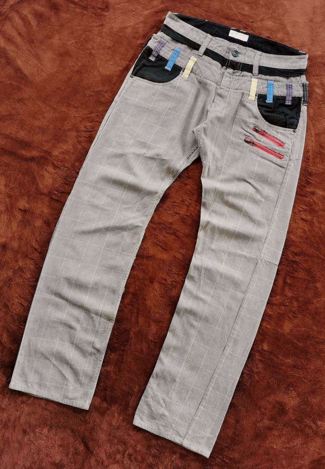 5351 POUR LES HOMMES Double-waist Root Three rainbow checkered pants Size US 32 / EU 48 - 4 Thumbnail