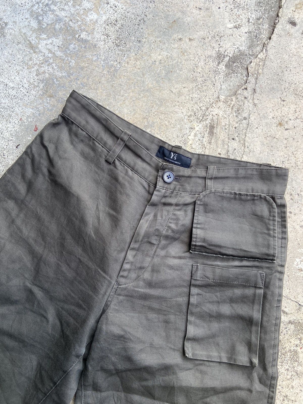 Yohji Yamamoto AW2003 Y's Ramie Blend Wide Cropped Trousers Cargo Pocket Size US 32 / EU 48 - 4 Thumbnail