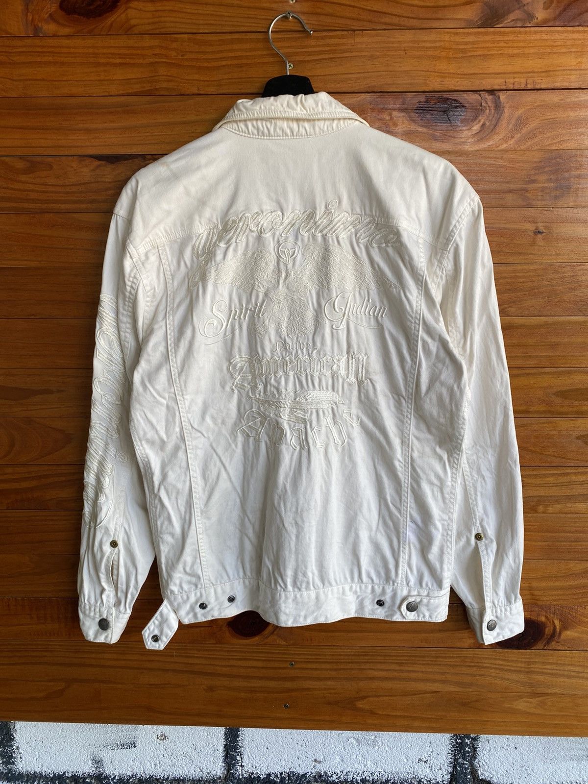 Japanese Brand Vintage Geronimo Chief U.S.A. White Embroidered Jacket Nativ Size US S / EU 44-46 / 1 - 10 Thumbnail