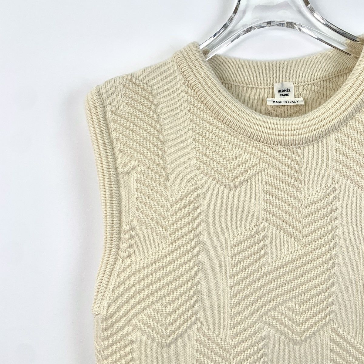 Hermes Hermes Beige Letter Embroidery Sleeveless Knit Dress K26WX Size S / US 4 / IT 40 - 3 Thumbnail