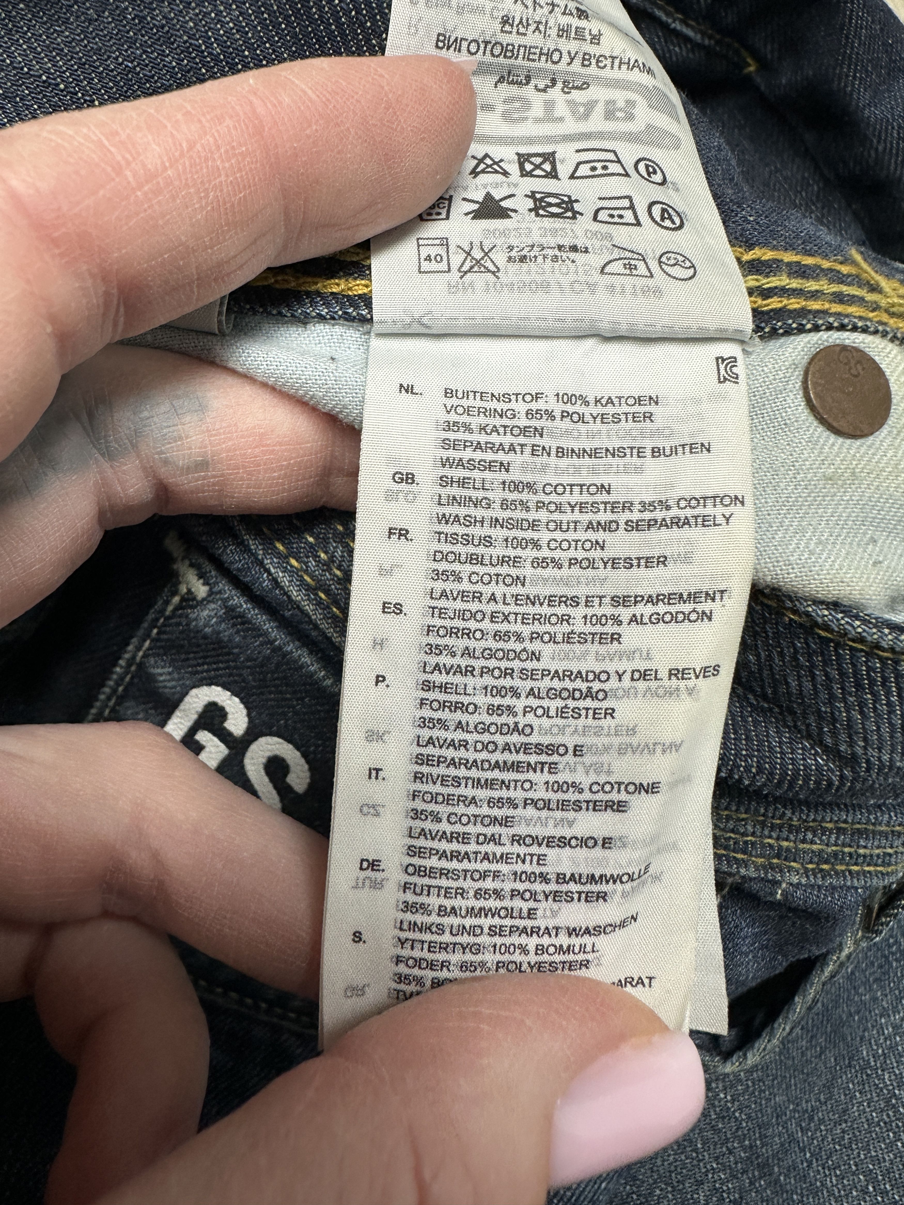 G-Star G Star Raw Mens Attacc Low Straight Denim Pants Jeans Size US 34 / EU 50 - 7 Thumbnail