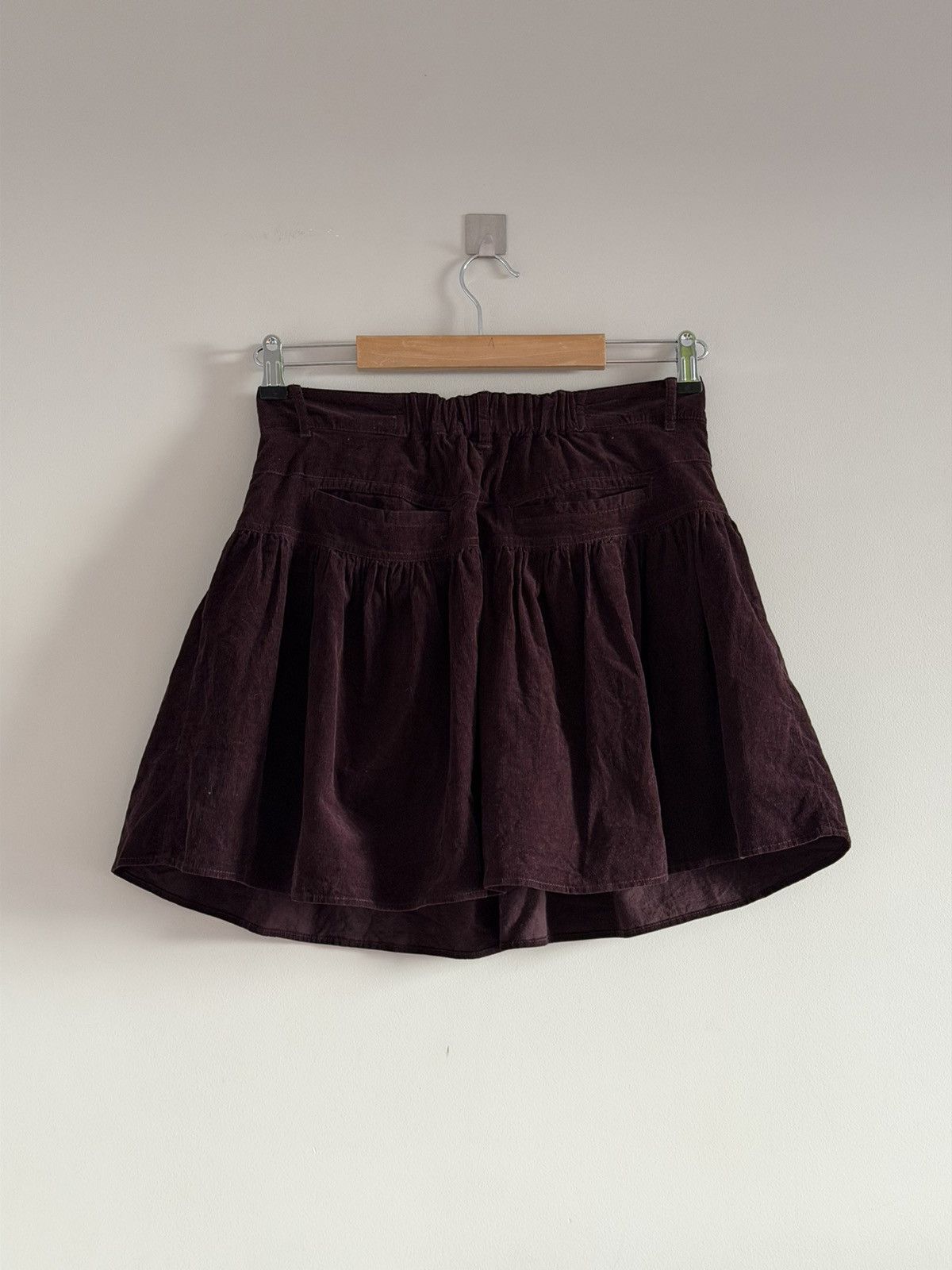 LOWRYS FARM Vintage Lowrys Farm Burgundy Corduroy Pleated Mini Skirt Size 26" / US 2 / IT 38 - 5 Thumbnail