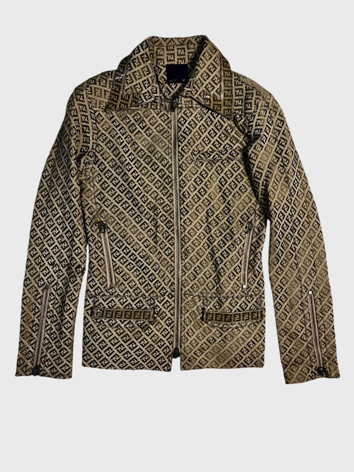 Fendi Vintage Fendi Zucca All-Over Monogram Zip Jacket Size 6 USA Size US S / EU 44-46 / 1 - 1 Thumbnail