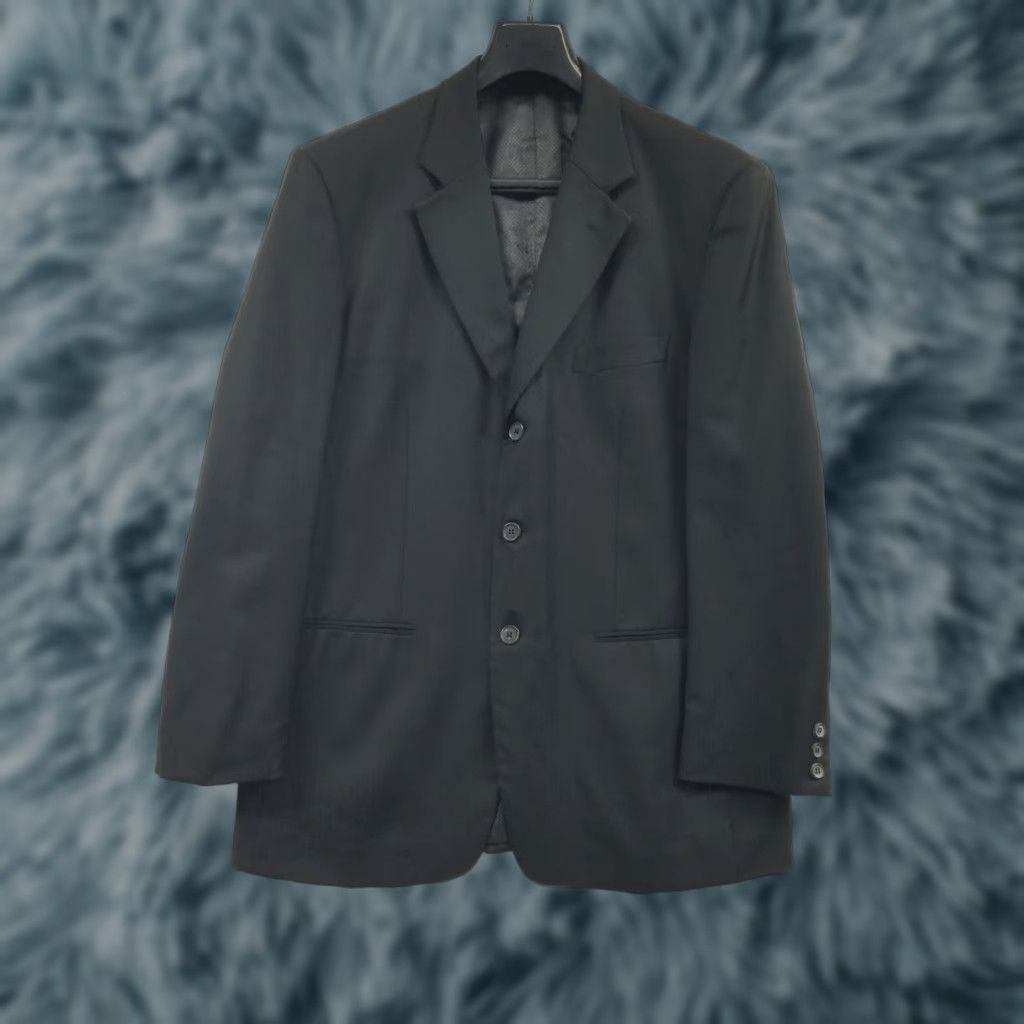 Santoni Mantoni Jacket Blazer Mantoni Black Wool Single-Breasted 42R Notch Lapel Regular Fit 4-Button Inner Pockets Wool Suit Coat Size 42R - 1 Thumbnail