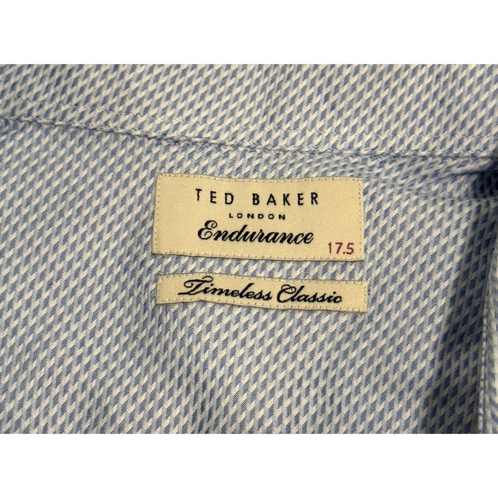 Ted Baker VINTAGE TED BAKER London Men's Shirt Long Sleeve Button Up 3XL Blue 100% Cotton Geometric Size US XL / EU 56 / 4 - 4 Thumbnail