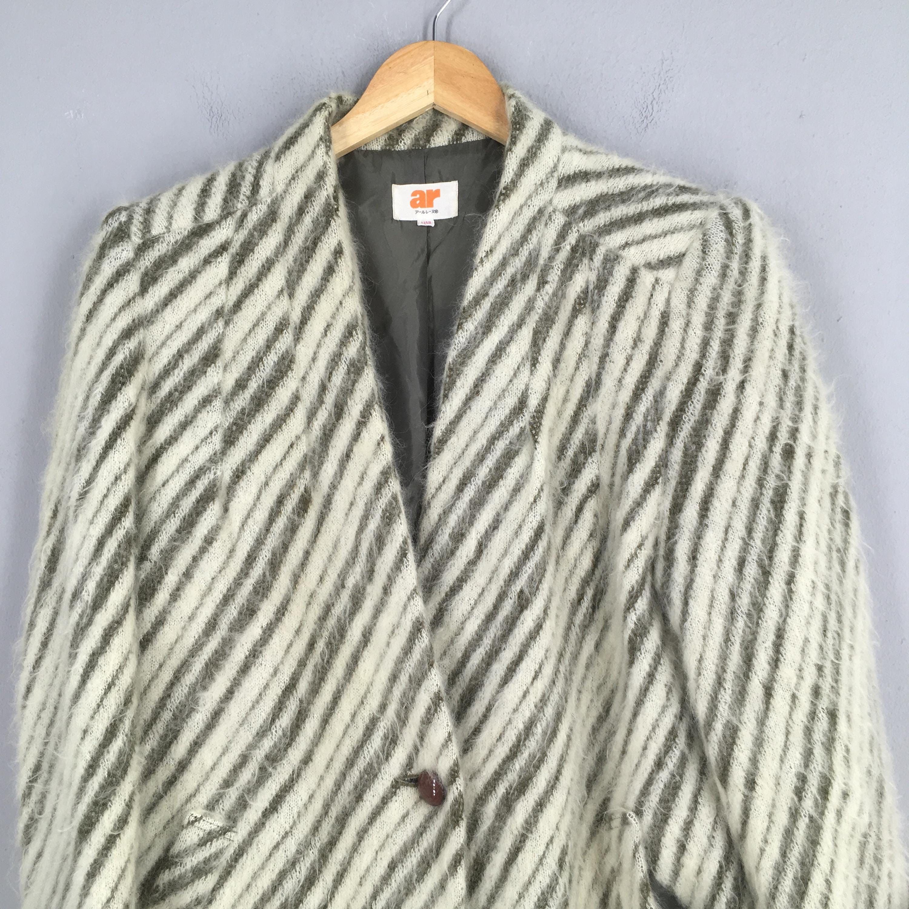 Japanese Brand 1980 AR Japan Japan Striped Zebra Mohair Button Jacket M Size US M / EU 48-50 / 2 - 2 Thumbnail