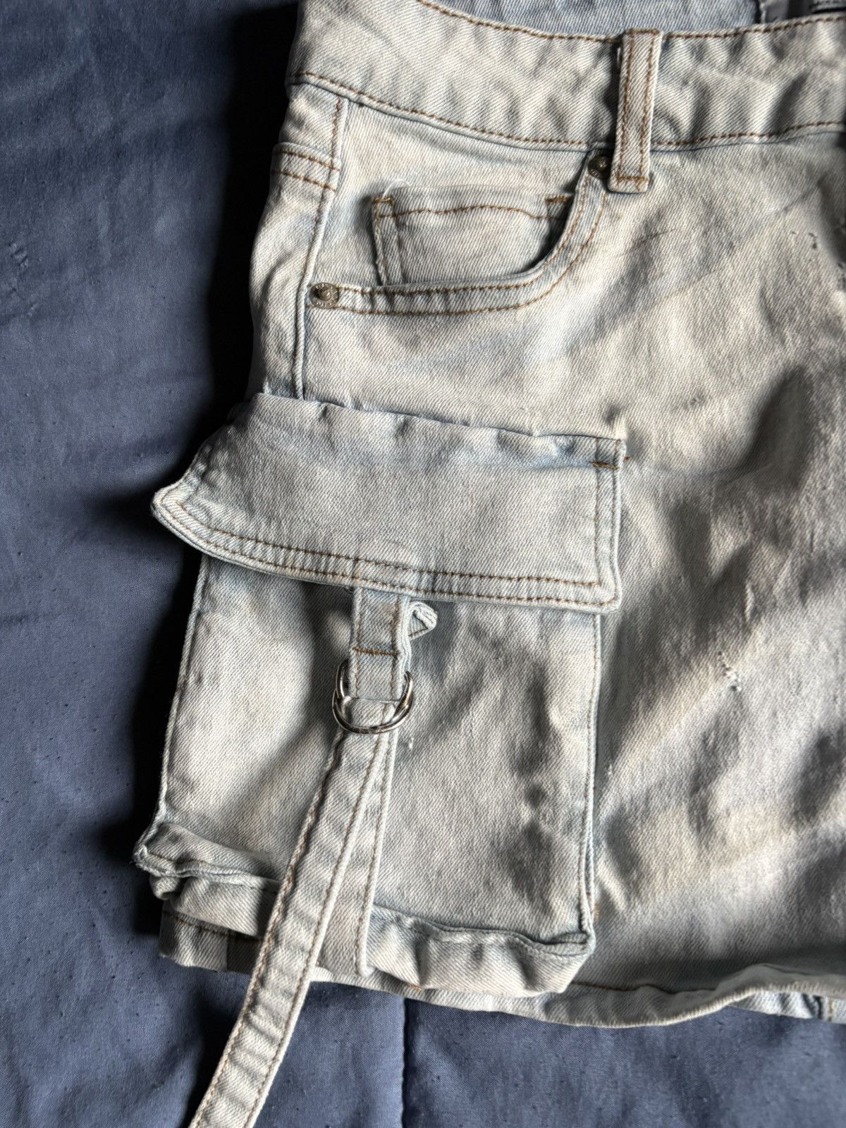 Other BBJ Los Angeles DenimSkirt Light Blue Strap Button Women's S Size 26" / US 2 / IT 38 - 3 Thumbnail