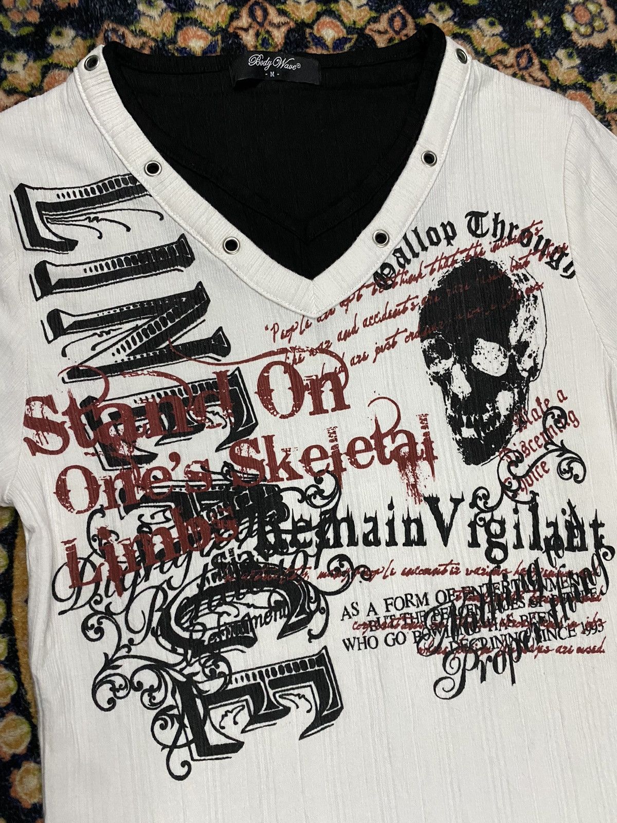 20471120 × If Six Was Nine × Japanese Brand Body Wave skull punk gothic double layer t shirt Size US M / EU 48-50 / 2 - 2 Thumbnail