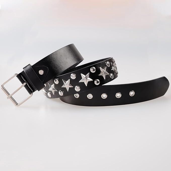 Other Studded Punk Leather Belt w/ Chain Size ONE SIZE - 3 Thumbnail