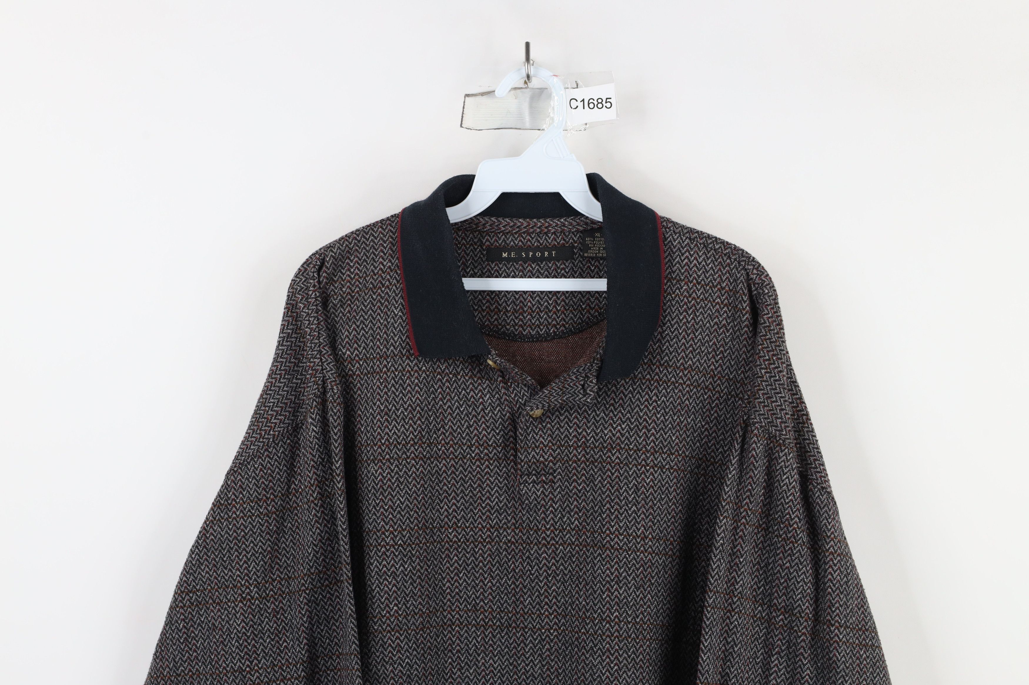 Vintage Vintage 90s Streetwear Herringbone Long Sleeve Rugby Polo Size US XL / EU 56 / 4 - 2 Thumbnail