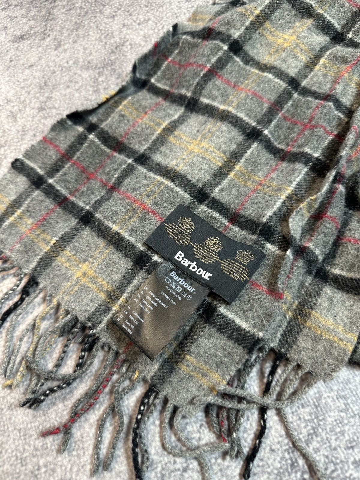Barbour Vintage Barbour Check Scarf Wool UK Style Streetwear Logo Size ONE SIZE - 2 Thumbnail