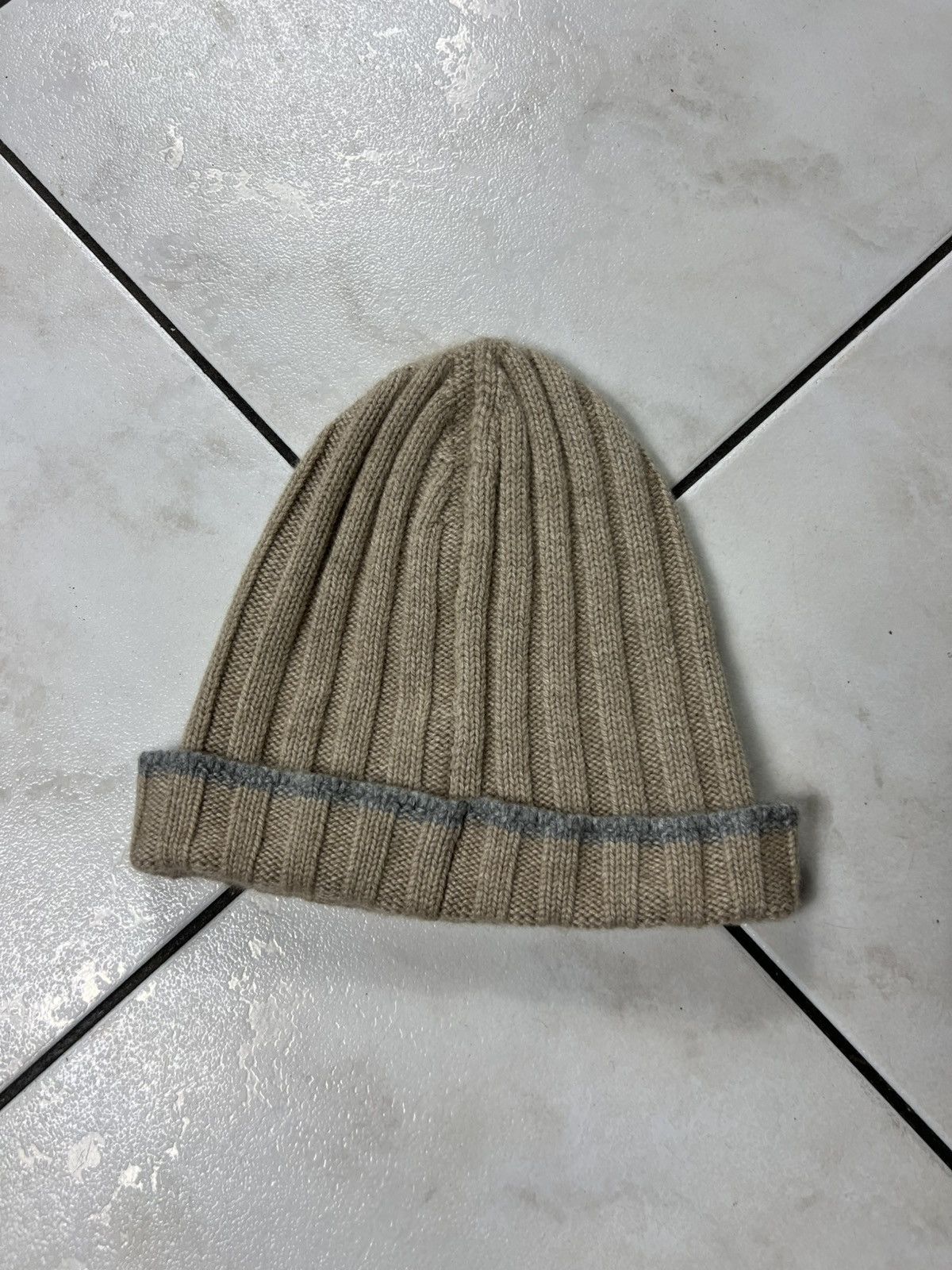 Brunello Cucinelli Brunello Cucinelli 100% cashmere ribbed knit beanie hat cap Size ONE SIZE - 8 Thumbnail