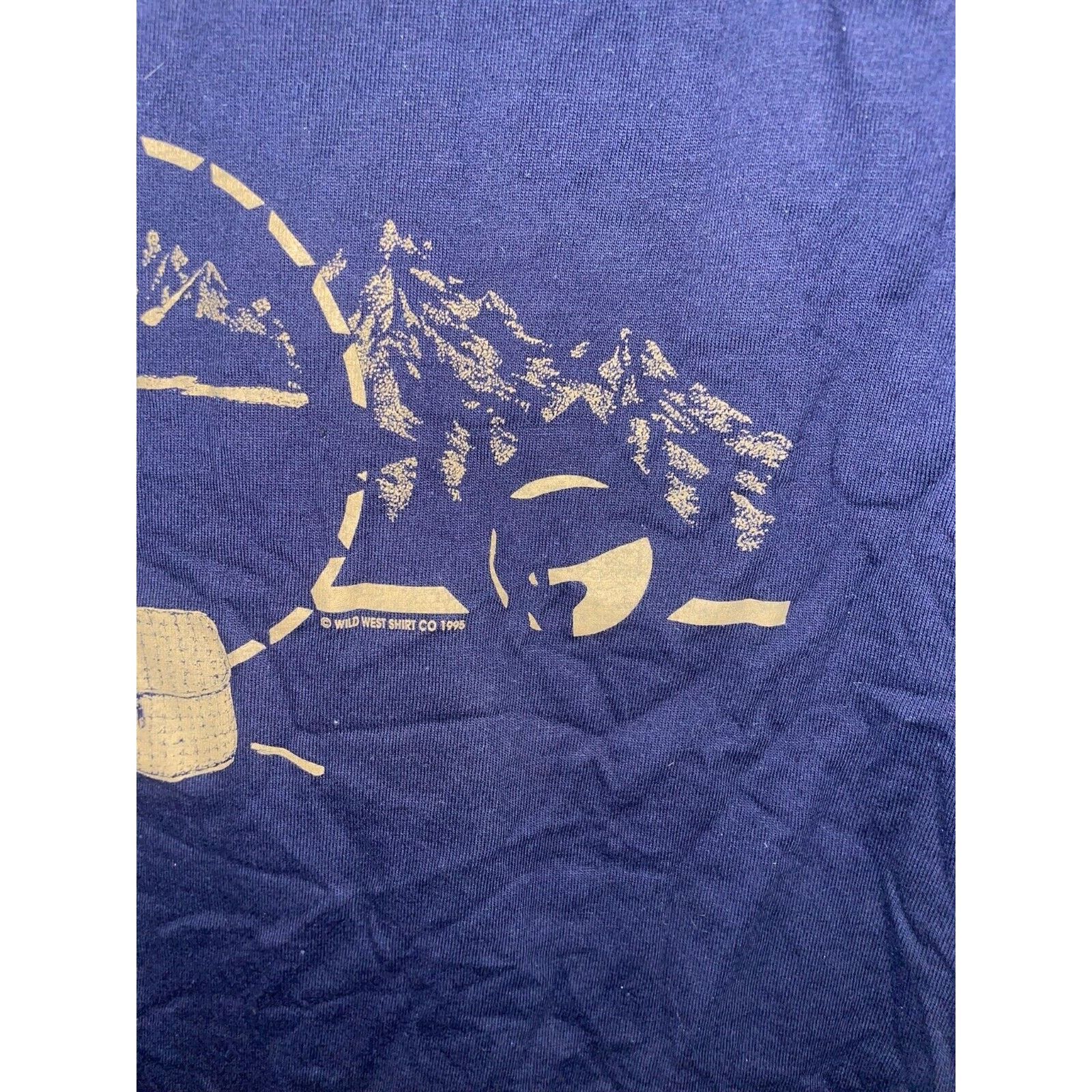 Jerzees Vintage Fishing Shirt Wild West Shirt Co Blue Tee VTG 90s M Size US M / EU 48-50 / 2 - 4 Thumbnail