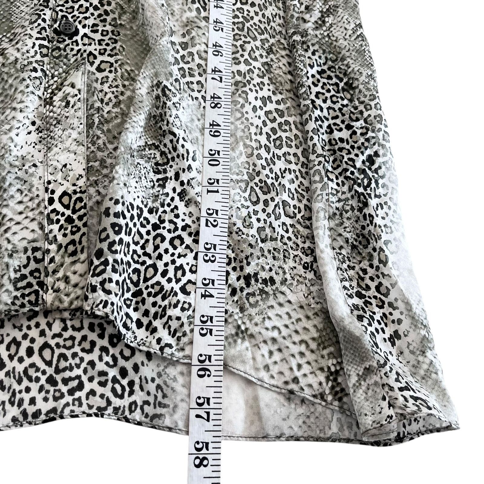 LOLA + SOPHIE Lola & Sophie Gray Silk Leopard Animal Button Maxi Dress Size L / US 10 / IT 46 - 9 Thumbnail