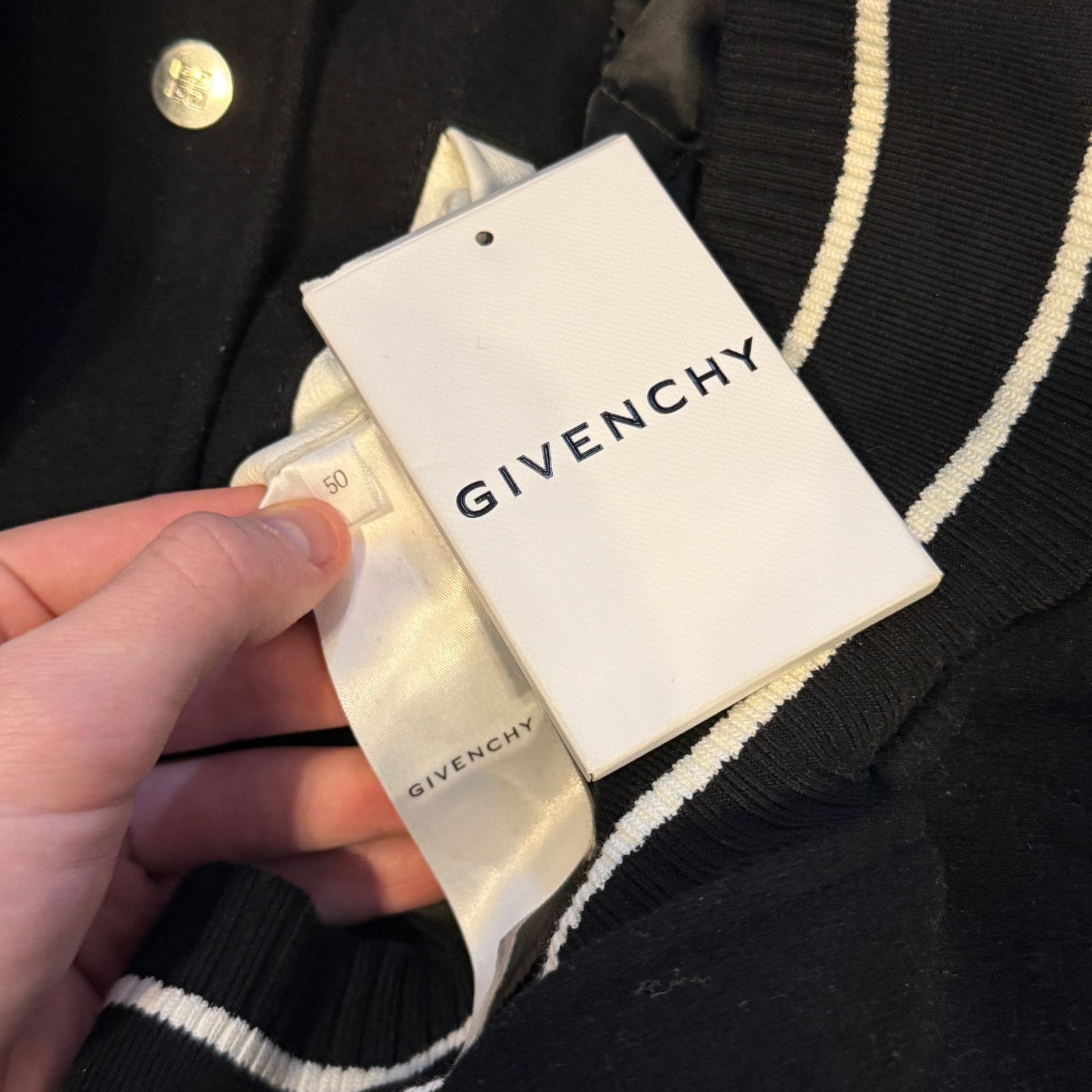Givenchy Givenchy Wool And Grained Leather Varsity Jacket Size US L / EU 52-54 / 3 - 4 Thumbnail