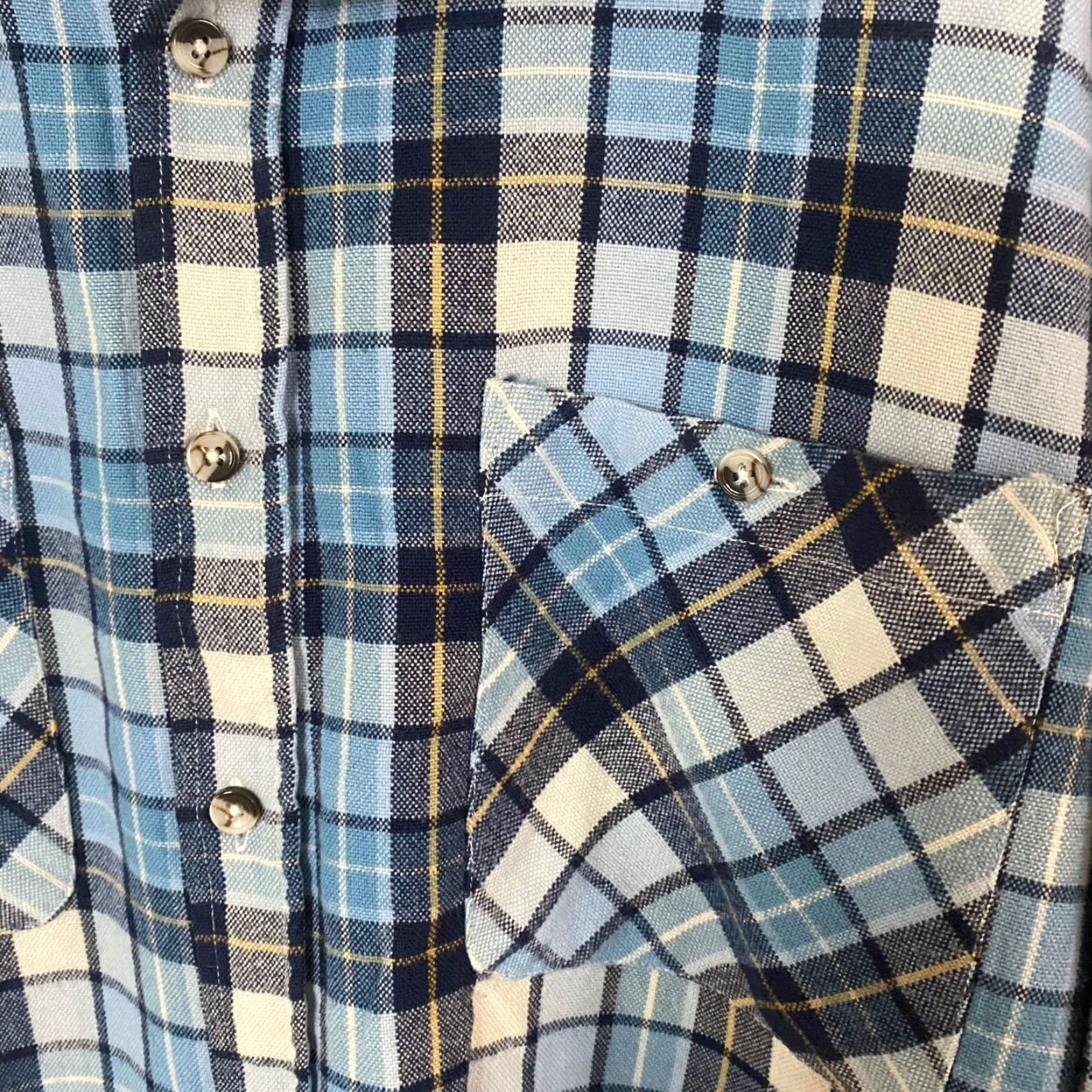 Blair VINTAGE John Blair Button-Up Flannel Shirt Long Sleeve Blue Plaid Pocket Mens XL Size US XL / EU 56 / 4 - 7 Thumbnail