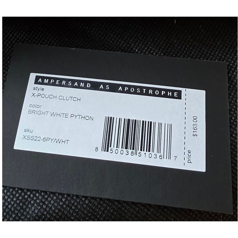Other Ampersand as Apostrophe X Pouch Clutch White Python NWT Size ONE SIZE - 5 Thumbnail