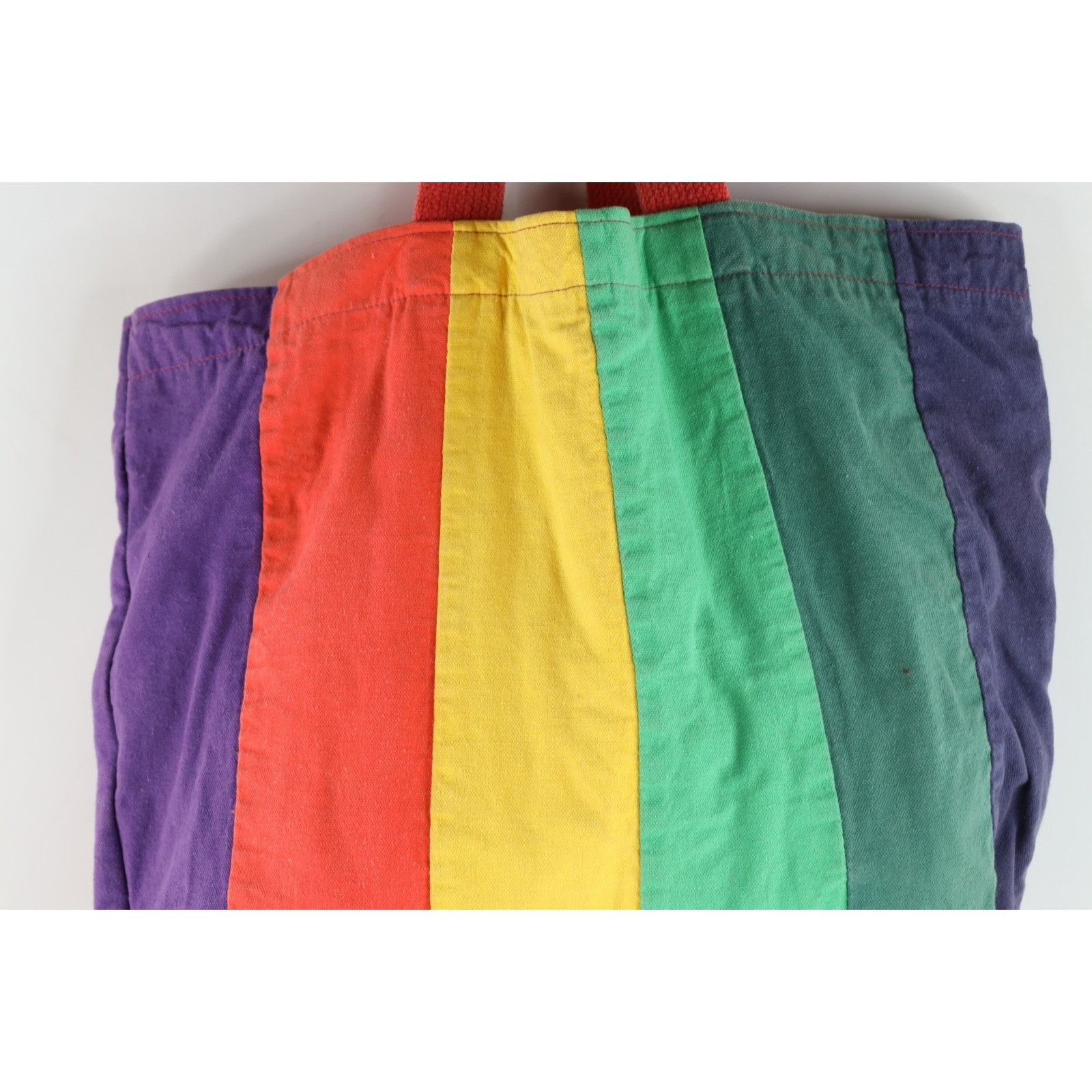 Vintage Vintage 90s Streetwear Rainbow Striped Lined Canvas Tote Bag Size ONE SIZE - 8 Thumbnail