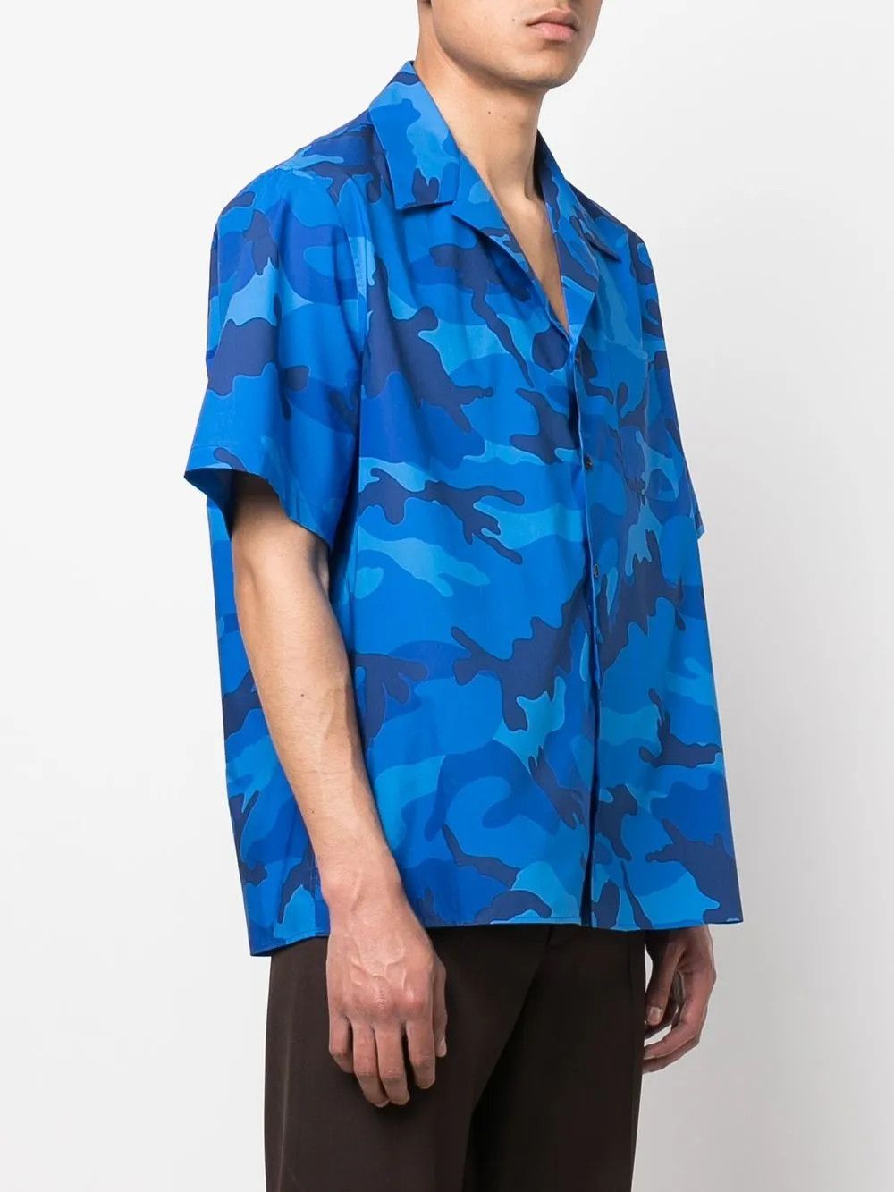 Valentino o1y0525 Patterned Camouflage Shirt in Blue Size US S / EU 44-46 / 1 - 3 Thumbnail