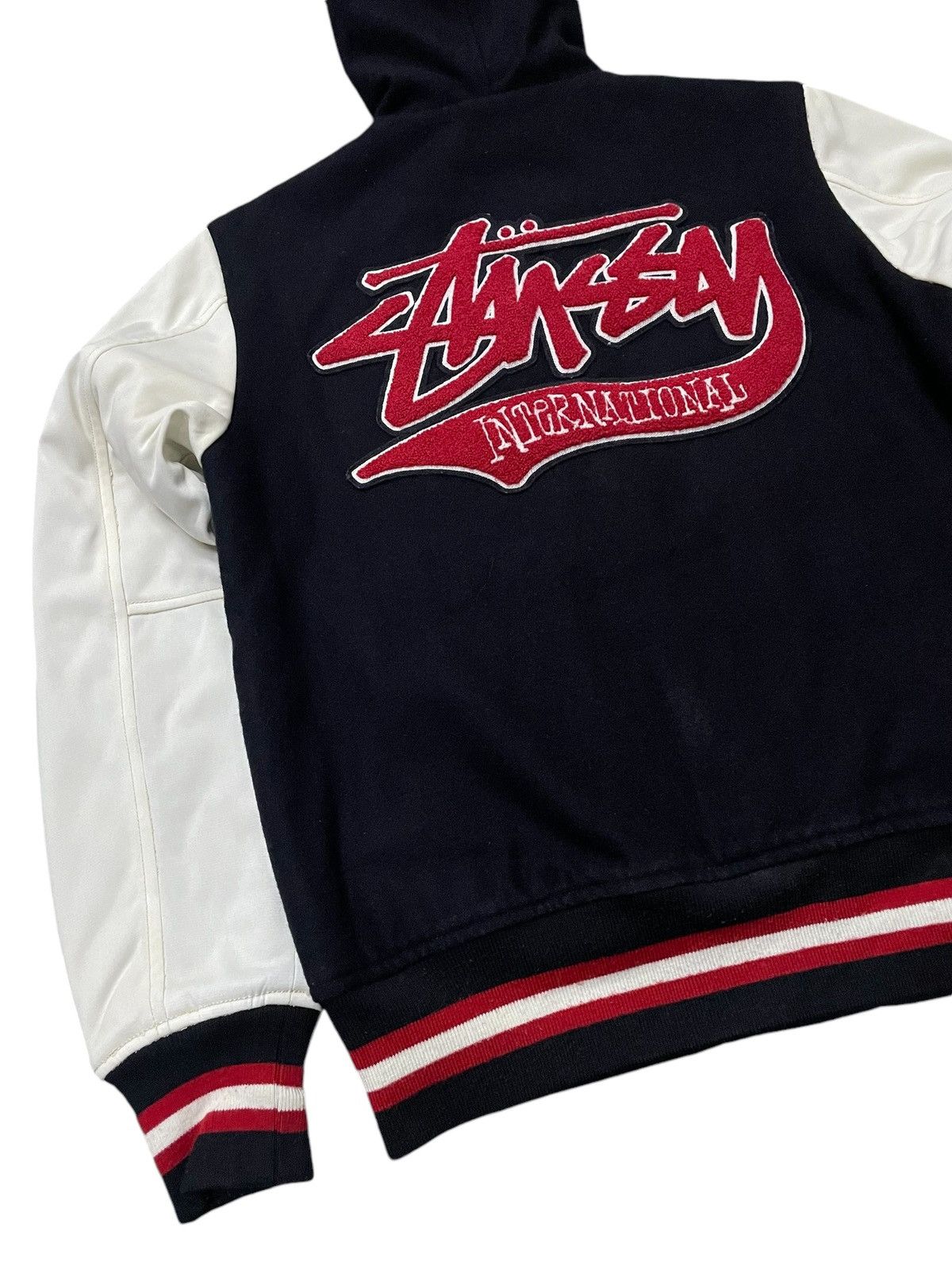 Stussy × Vintage Stussy International Tour Wool Varsity Hooded Jacket Size US S / EU 44-46 / 1 - 14 Thumbnail