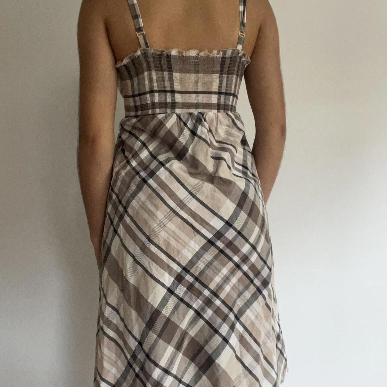 Other Tan and brown plaid midi dress with adjustable straps Size S / US 4 / IT 40 - 5 Thumbnail
