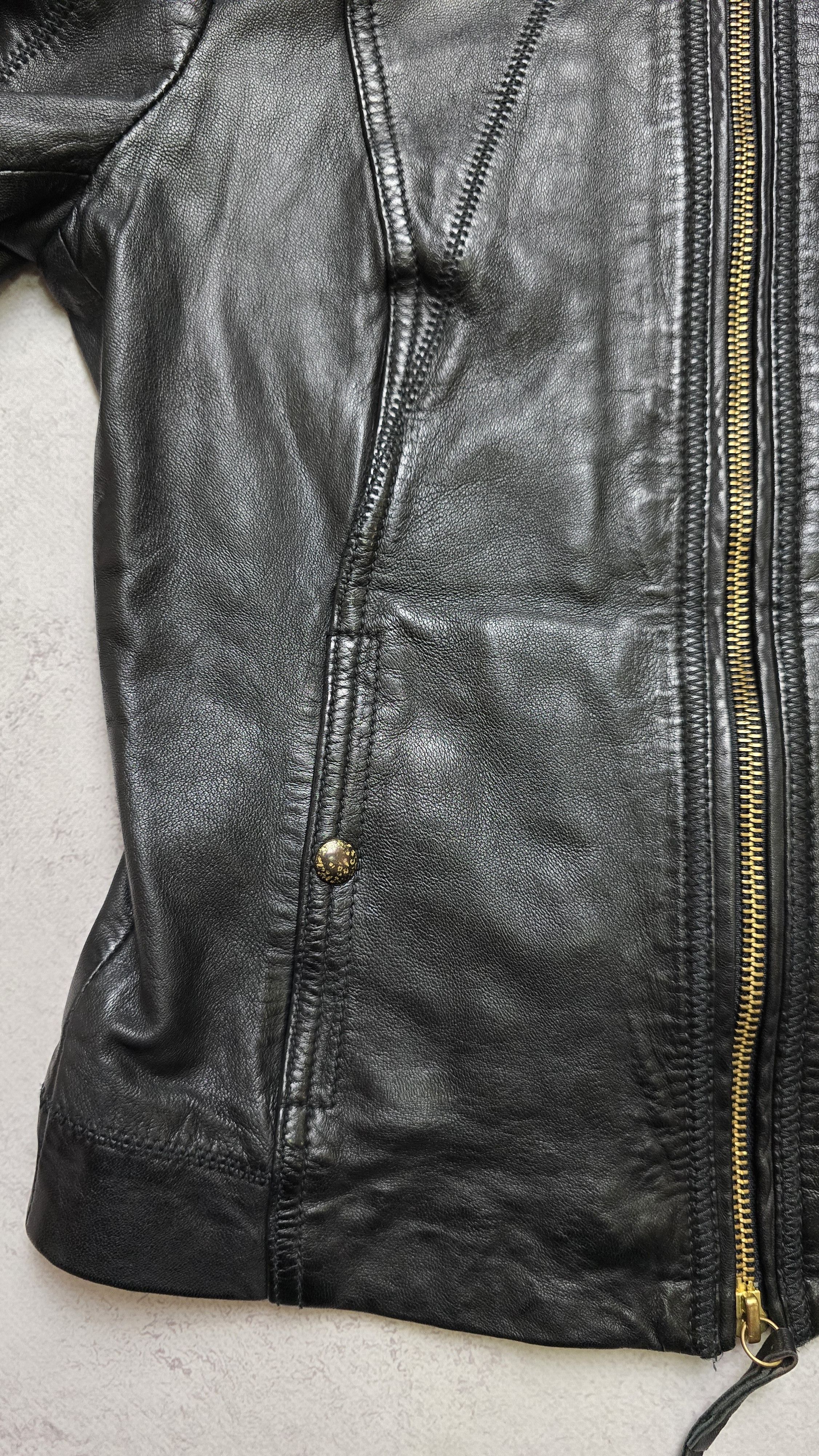 Hugo Boss Hugo Boss Orange Jonassa Black Leather Biker Jacket Size XS / US 0-2 / IT 36-38 - 13 Thumbnail