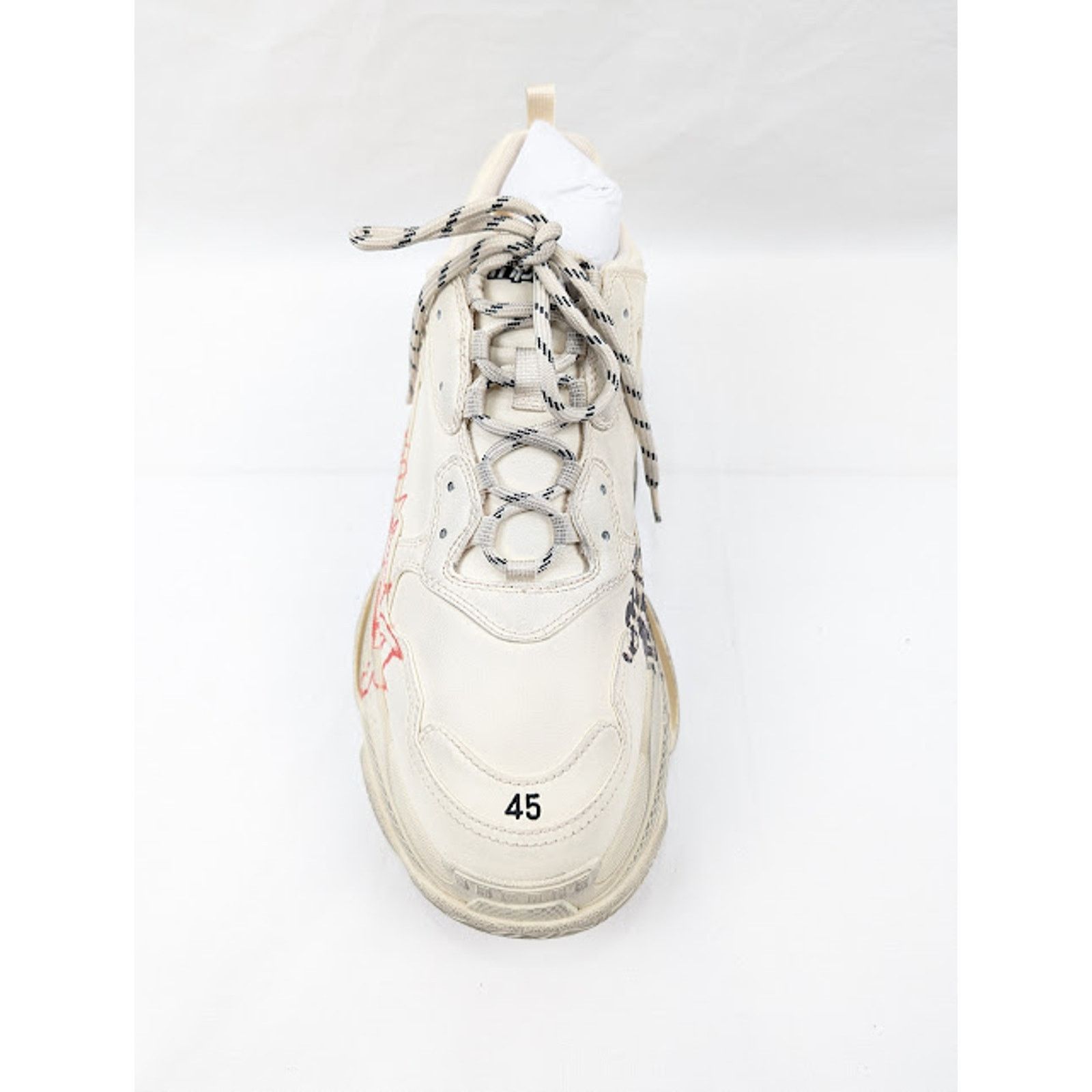 Balenciaga o1rshd1 Q:2 / Triple S Low-Top Sneakers in White/Red/Black Size US 10 / EU 43 - 6 Thumbnail