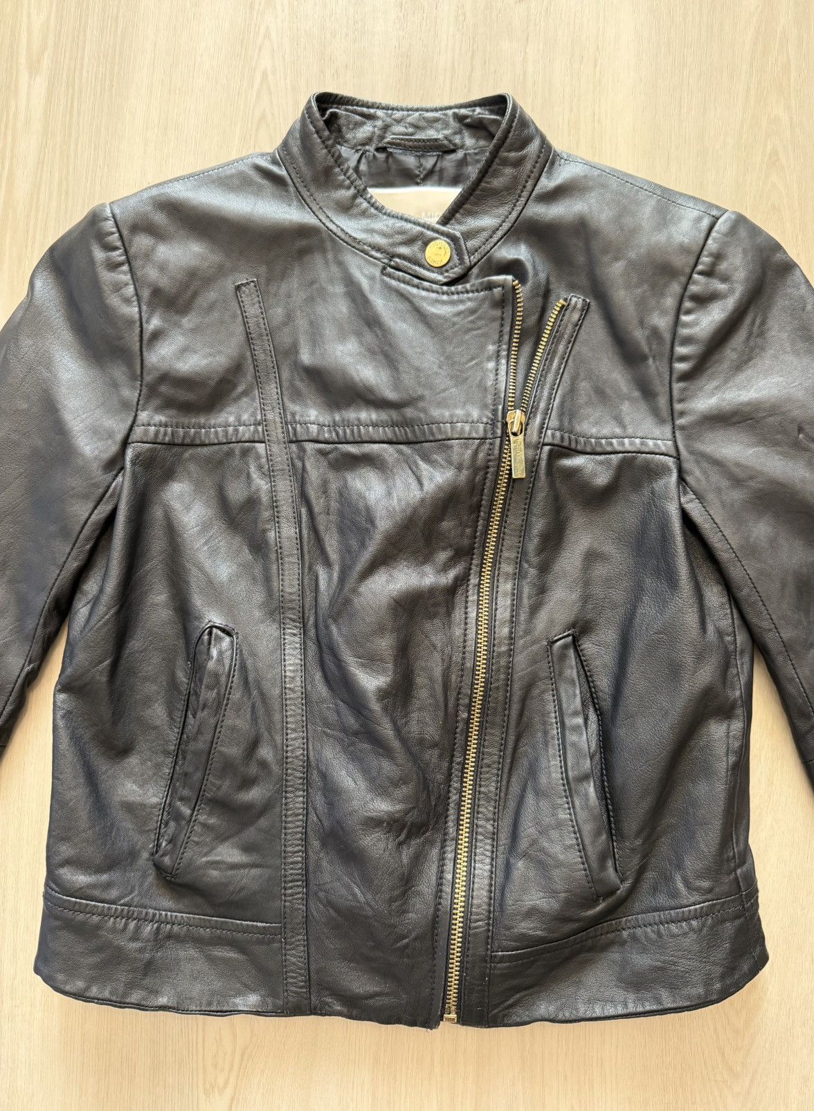 Michael Kors Michael Kors Lambskin Leather Moto Cafe Racer Jacket Sz XS Size XS / US 0-2 / IT 36-38 - 4 Thumbnail
