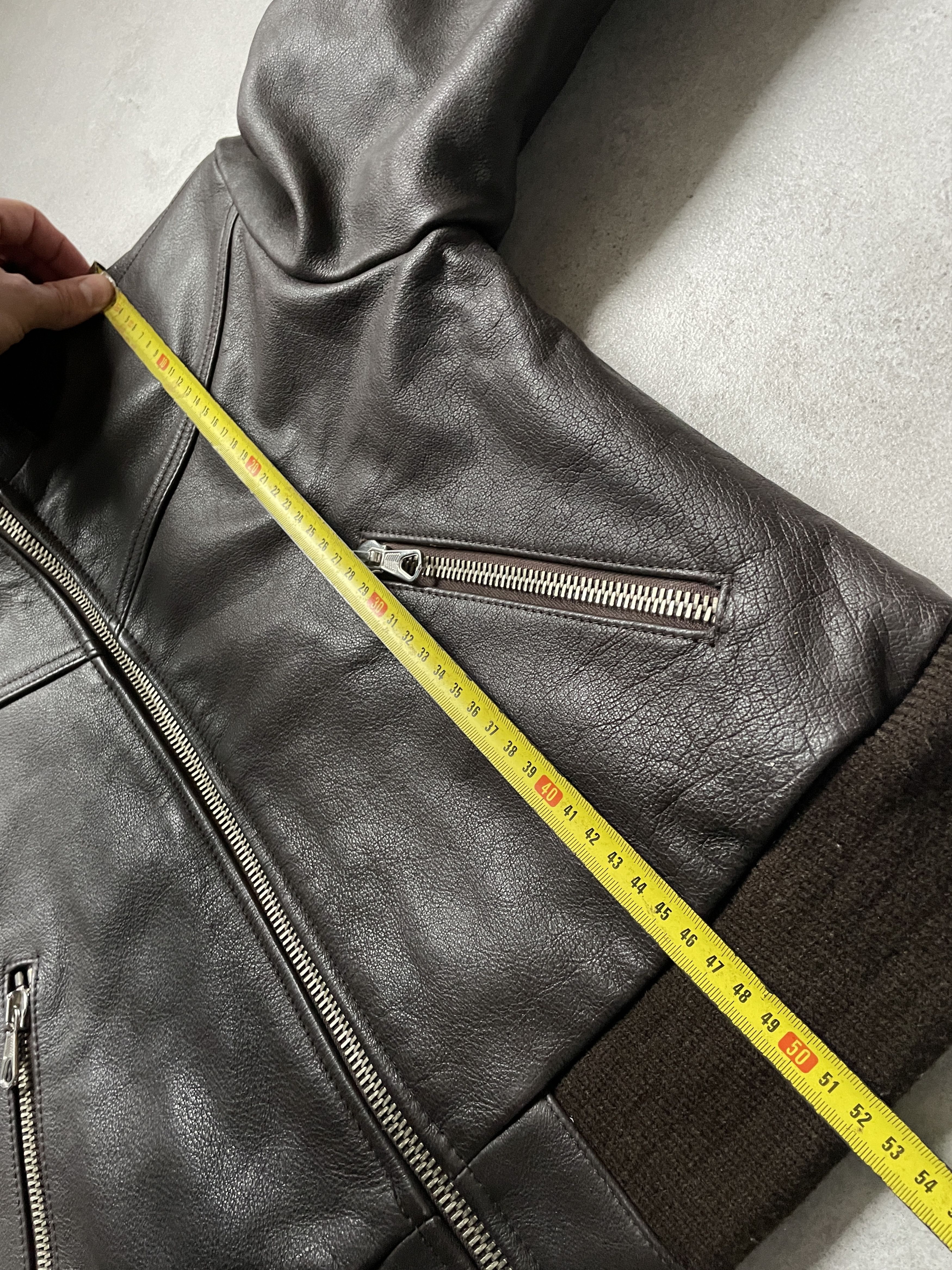 Genuine Leather VINTAGE BROWN CROPPED BIKER MOTO LEATHER JACKET Size US S / EU 44-46 / 1 - 11 Thumbnail