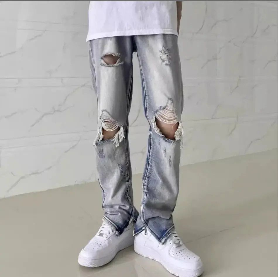 Japanese Brand Zipper High Street Split Hole Jeans Size US 30 / EU 46 - 3 Thumbnail