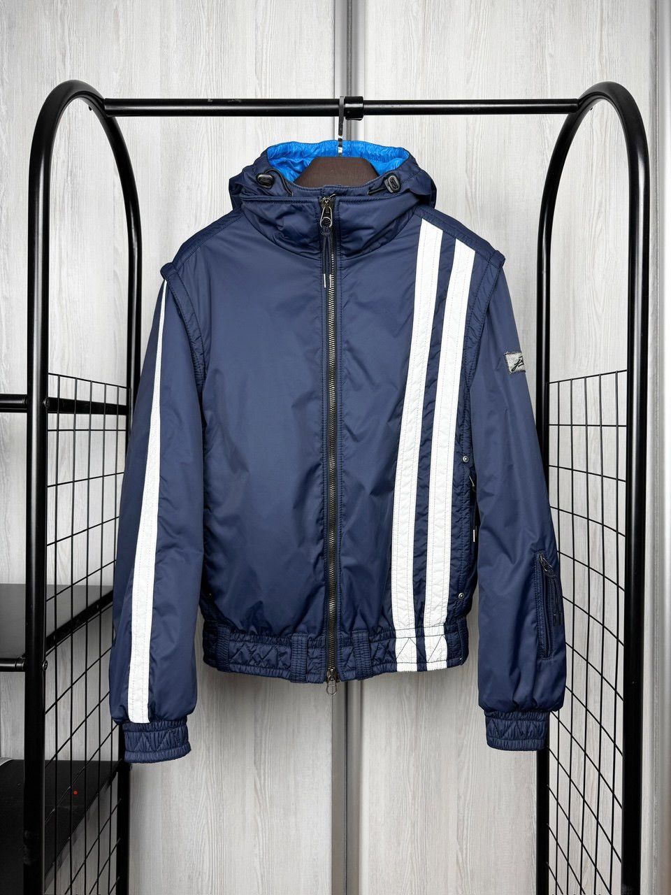 JET SET Jet Set Blue Nylon striped insulated ski jacket Italy sz 2 Size US M / EU 48-50 / 2 - 1 Thumbnail