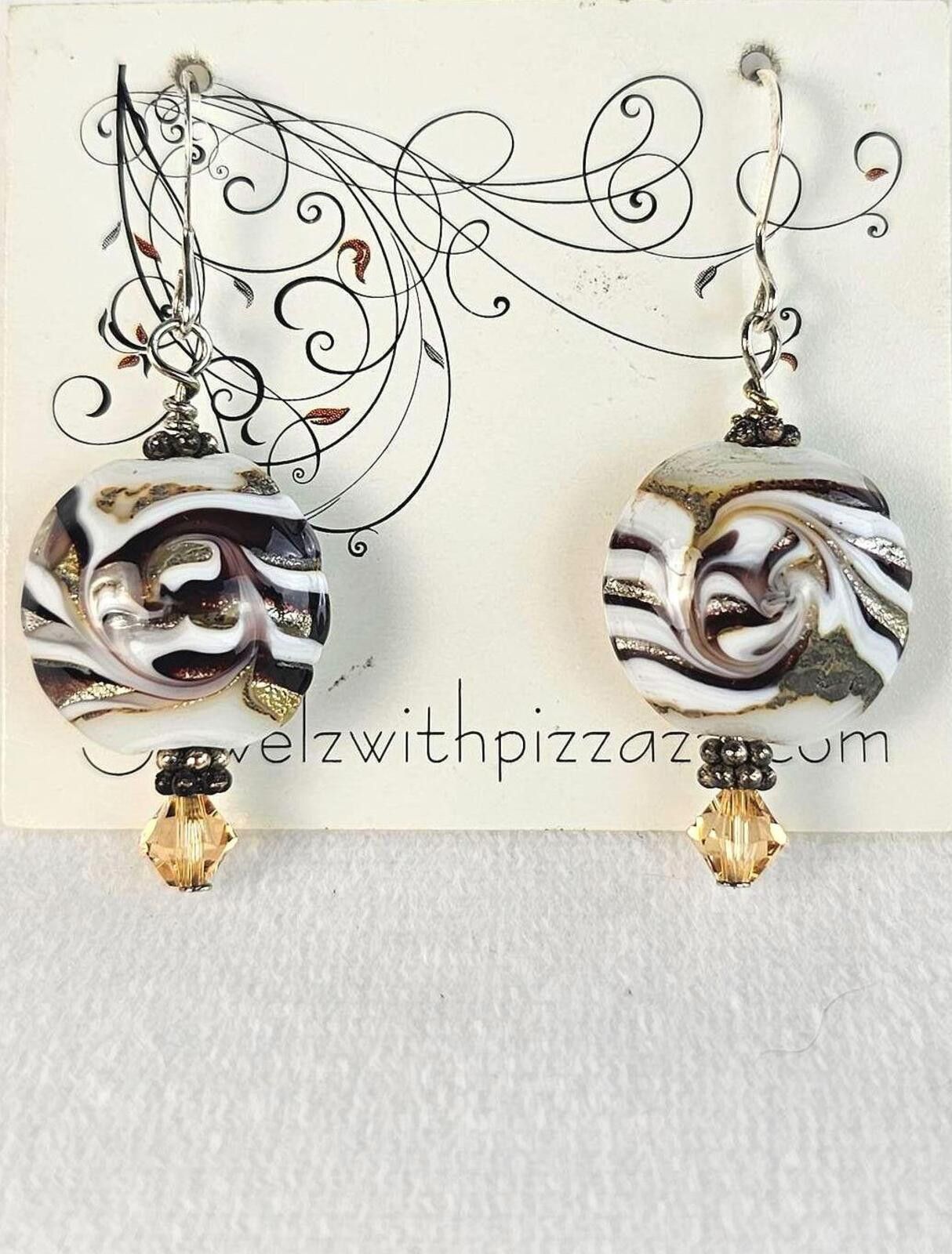 2120 Handcrafted Handcrafted Lampwork Beads & Swarovski Crystals Earrings Size ONE SIZE - 1 Thumbnail