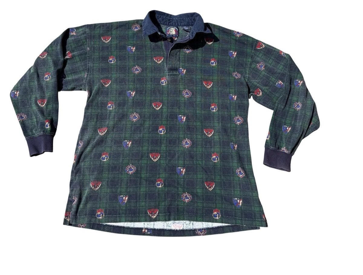 Vintage Vintage 90s Gant Polo Shirt Rugby all over print Size US L / EU 52-54 / 3 - 1 Thumbnail